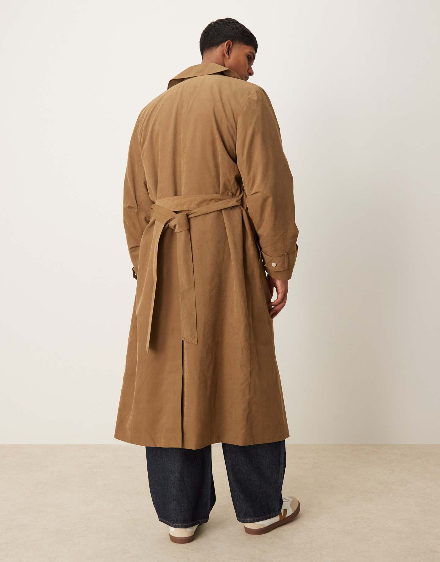 ASOS DESIGN trench coat with belt in camel