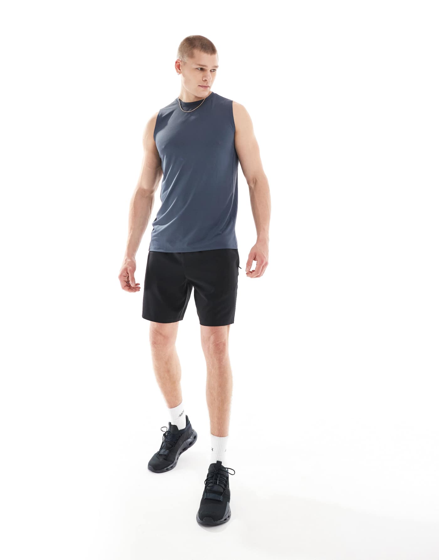 ASOS 4505 Icon training sleeveless tank with quick dry in navy