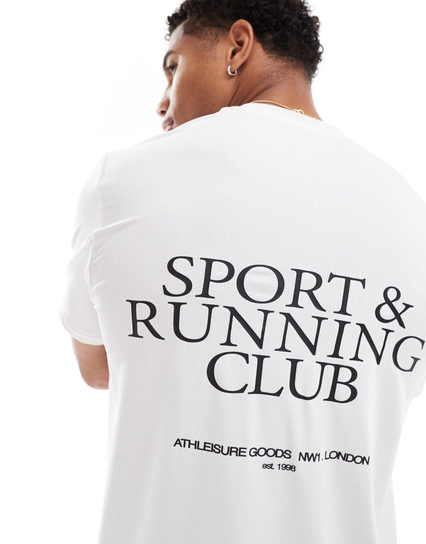 ASOS 4505 running mesh back print t-shirt in white