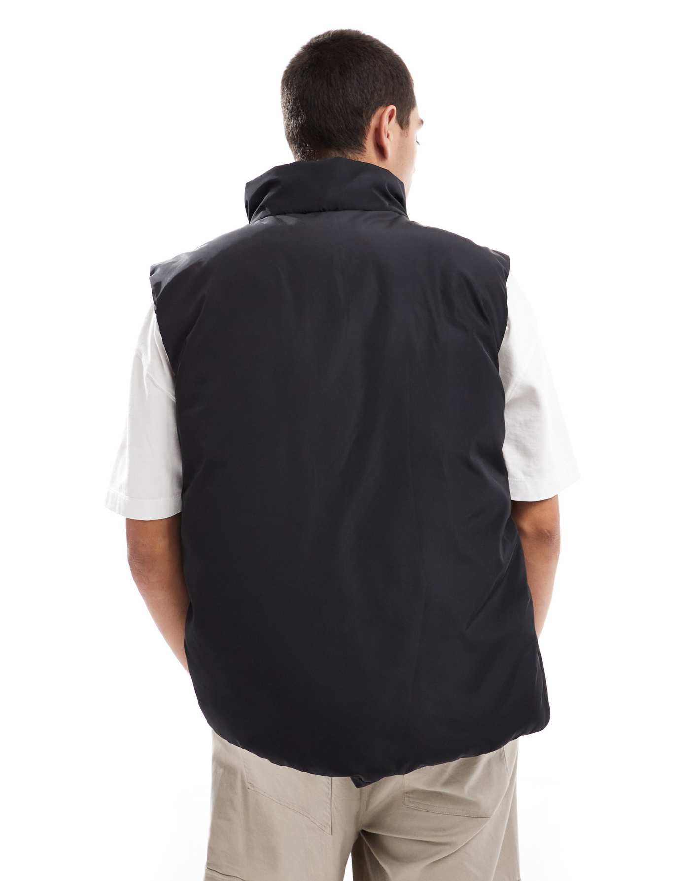 Another Influence utility puffer gilet in black