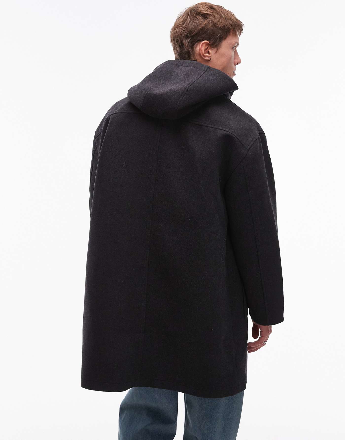 Topman duffle coat in charcoal