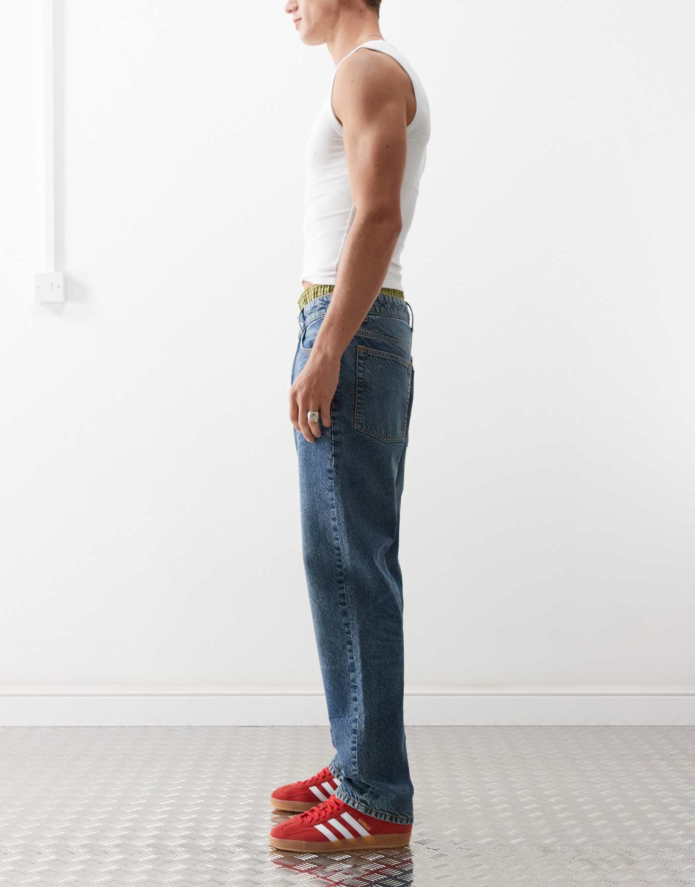 COLLUSION X005 straight leg straight leg jeans in midwash - MBLUE