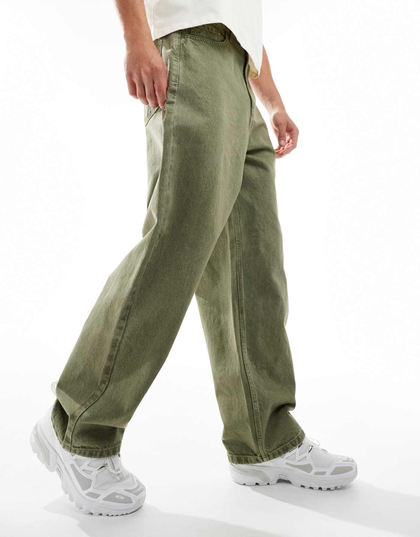 COLLUSION X001 antifit jeans in khaki  - KHAKI