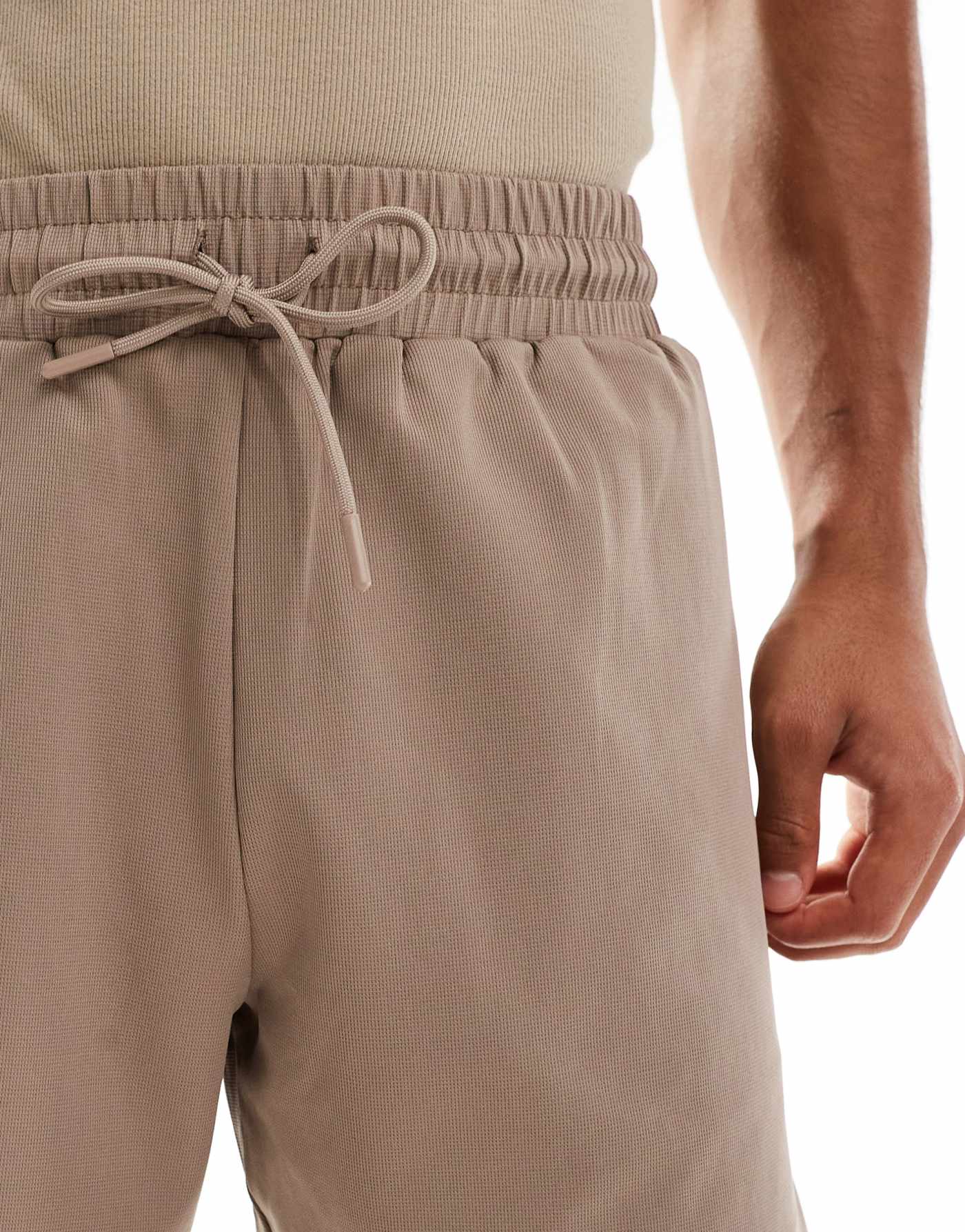 ASOS 4505 running performance waffle shorts in taupe grey