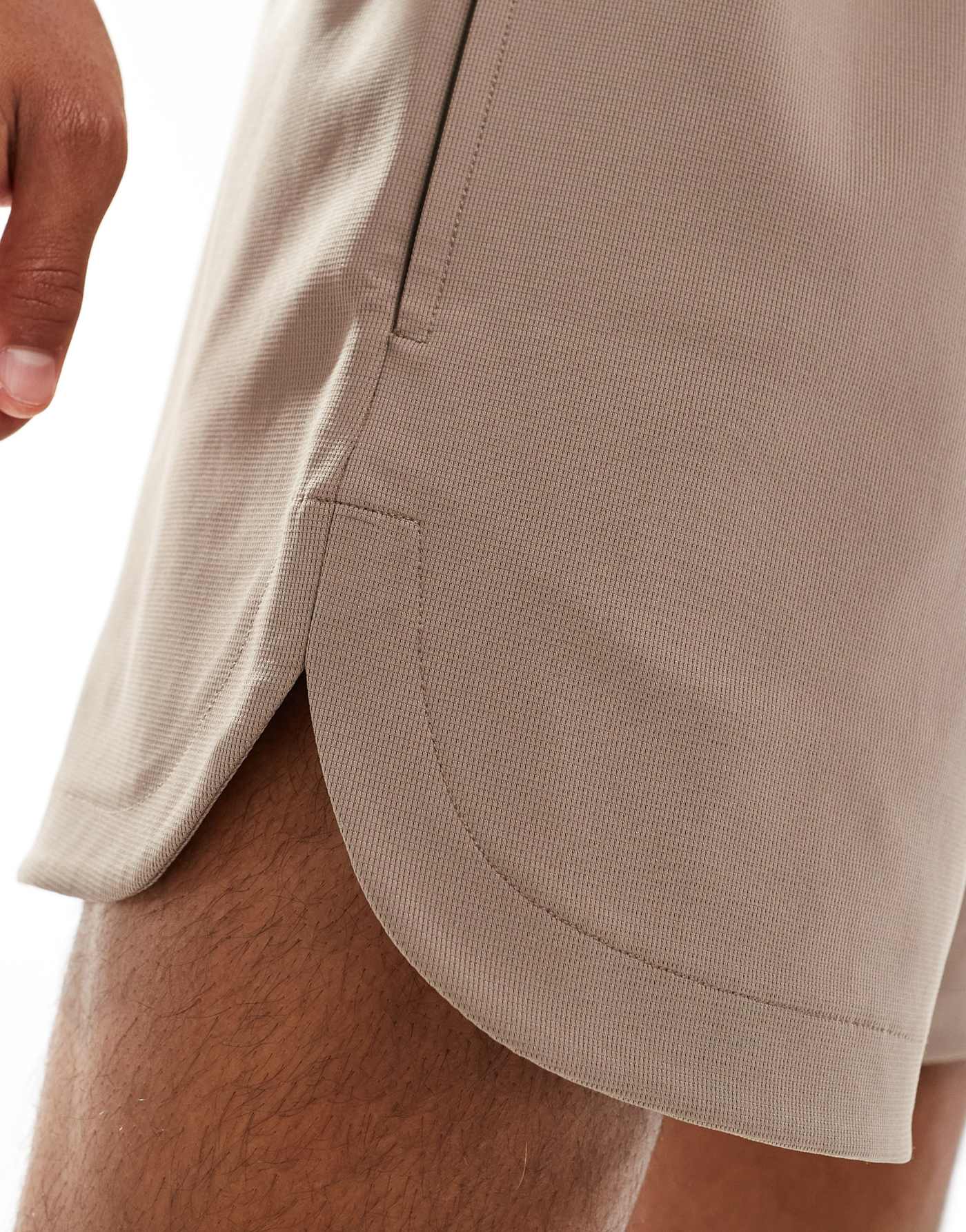 ASOS 4505 running performance waffle shorts in taupe grey