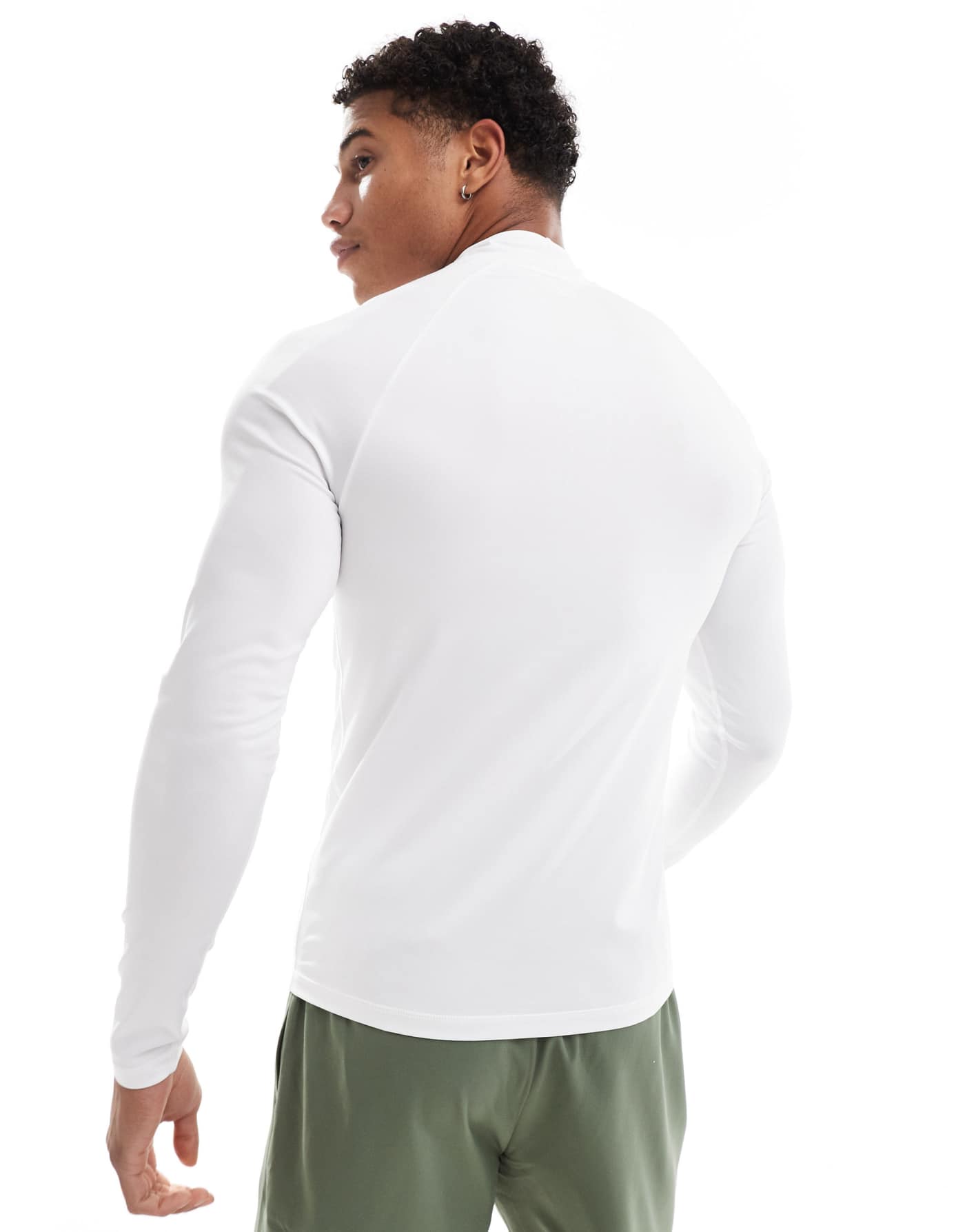 ASOS 4505 Icon training long sleeve muscle fit base layer with mock neck in white