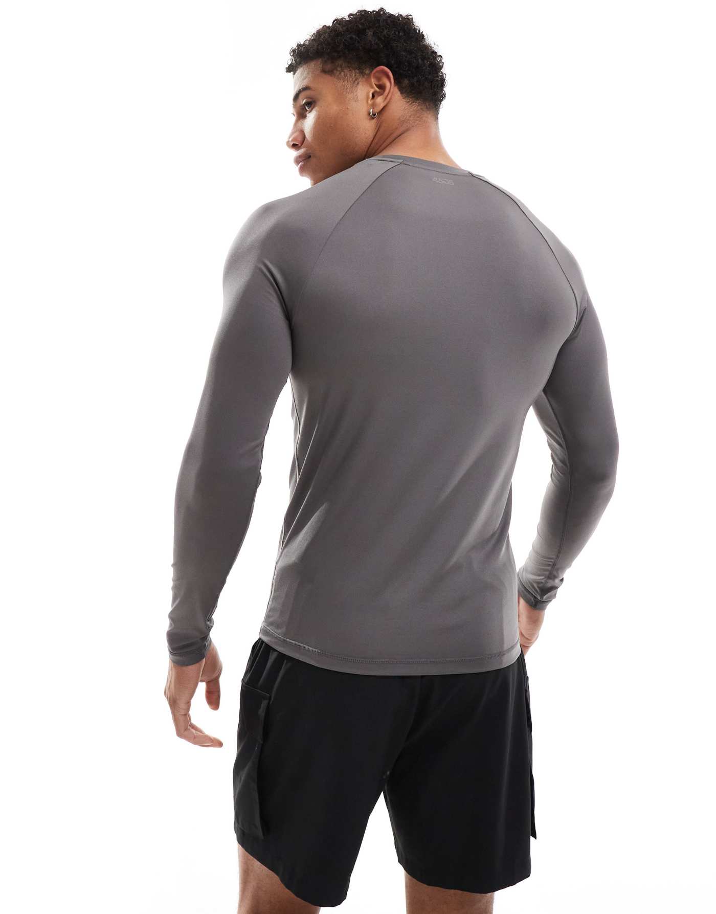 ASOS 4505 Icon training long sleeve muscle fit base layer in gunmetal