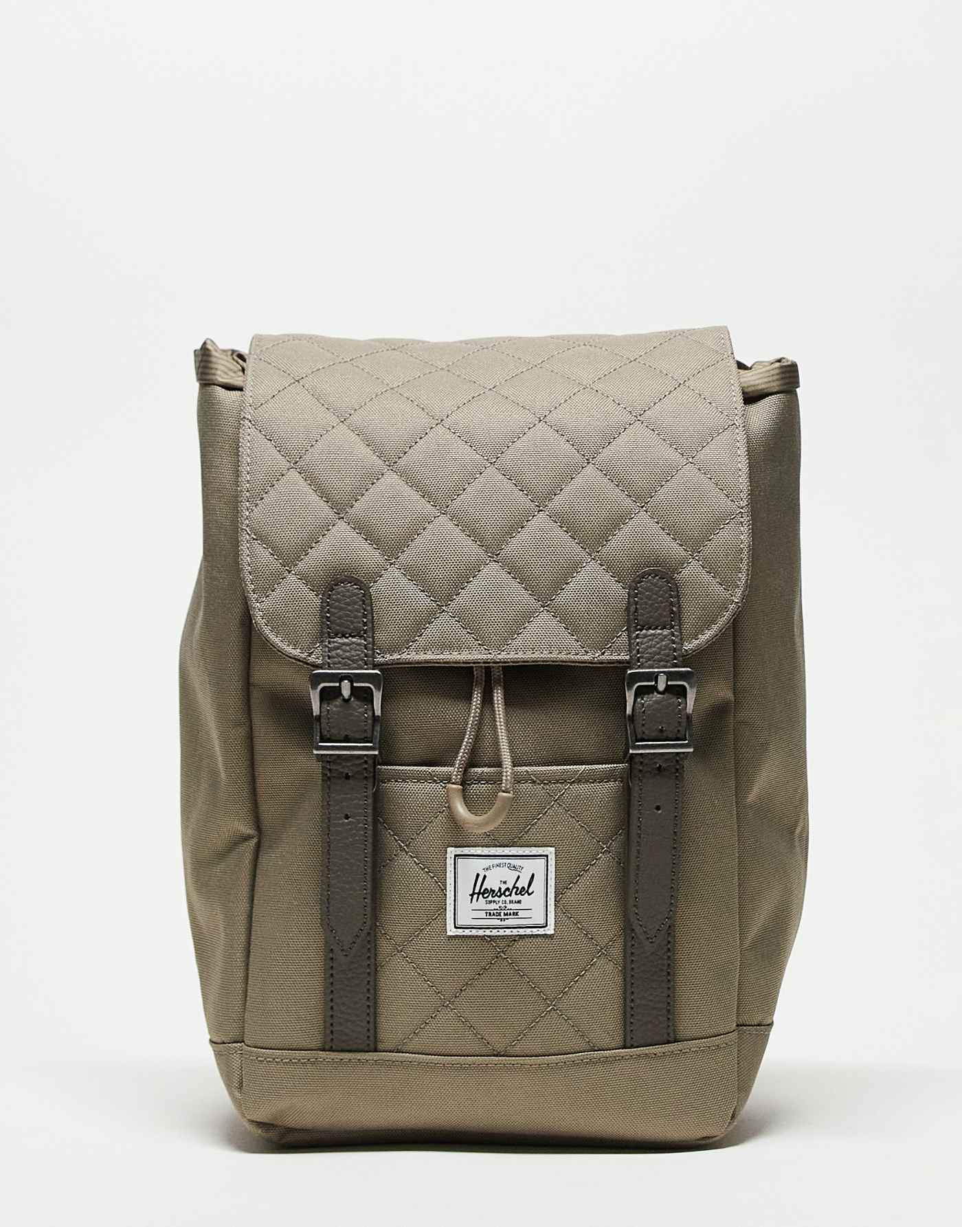 Herschel Supply Co quilted retreat mini backpack in Olive Green