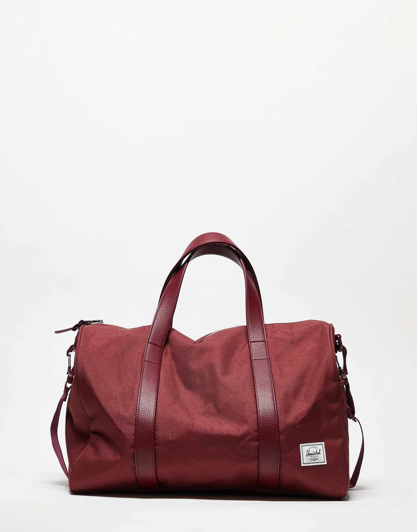 Herschel Supply Co quilted novel duffel bag in burgundy