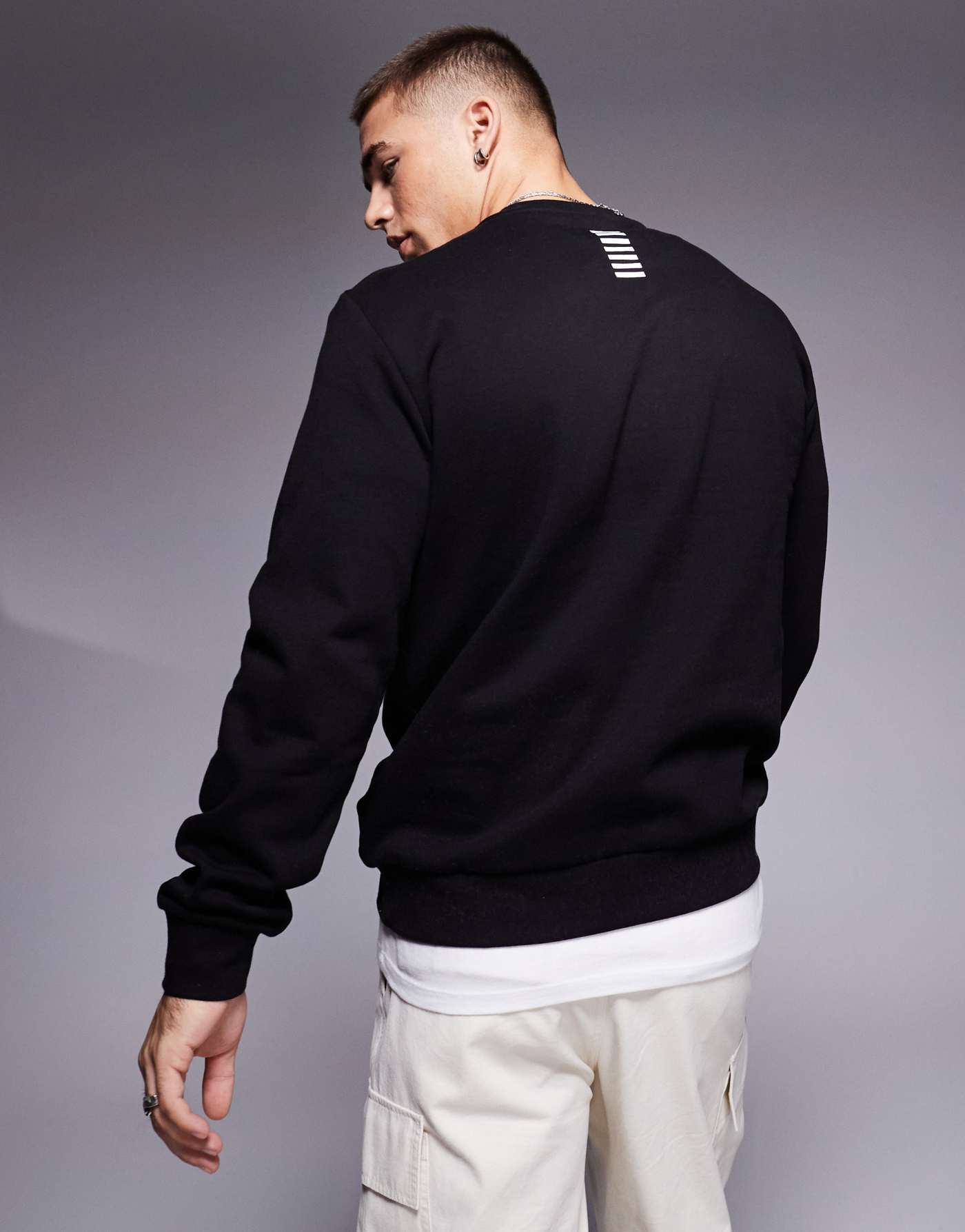 EA7 chest logo sweatshirt in black