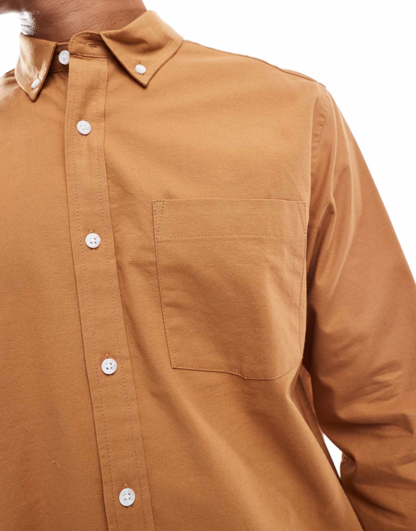 ASOS DESIGN relaxed oxford shirt in tan