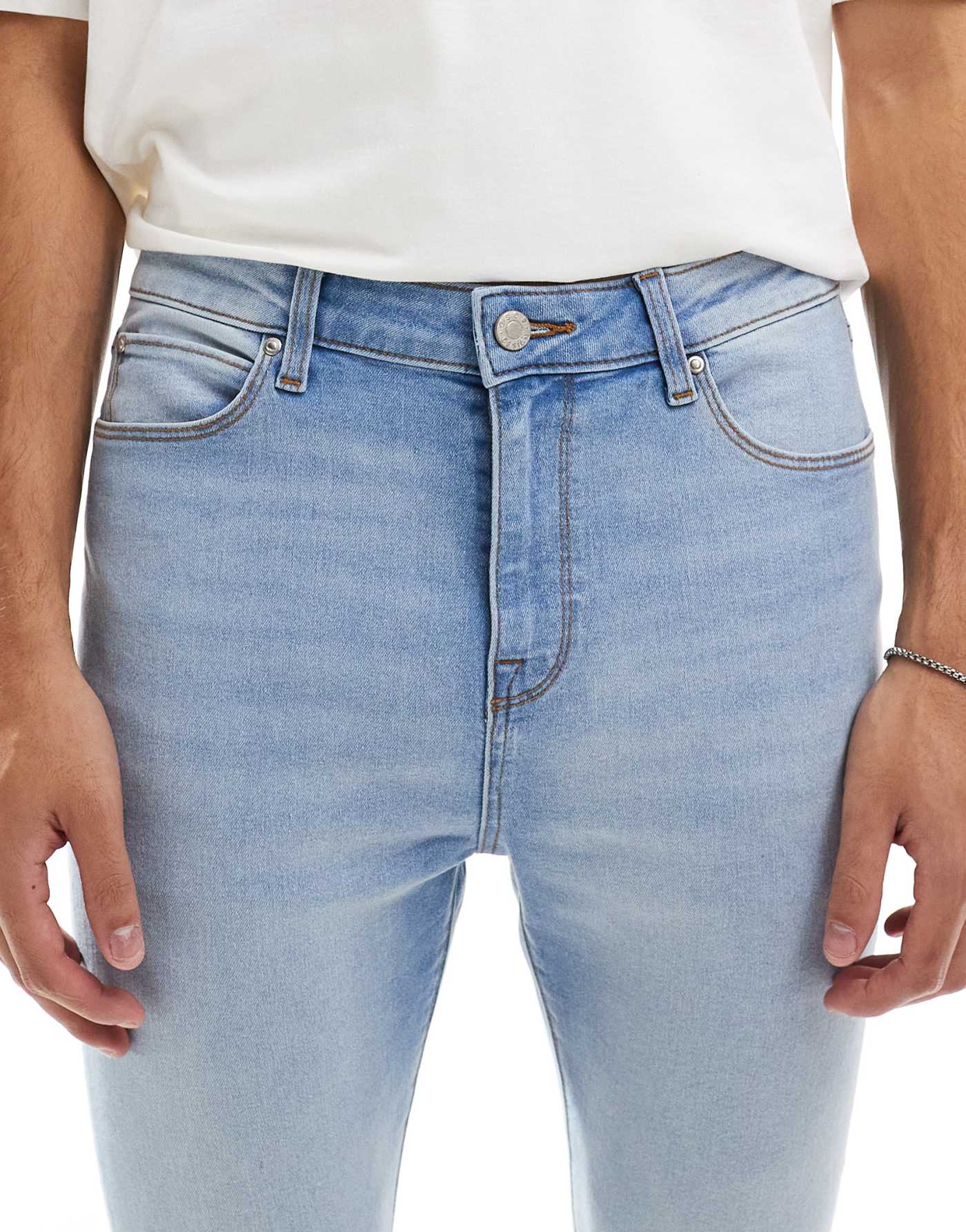 ASOS DESIGN power stretch jeans in light wash