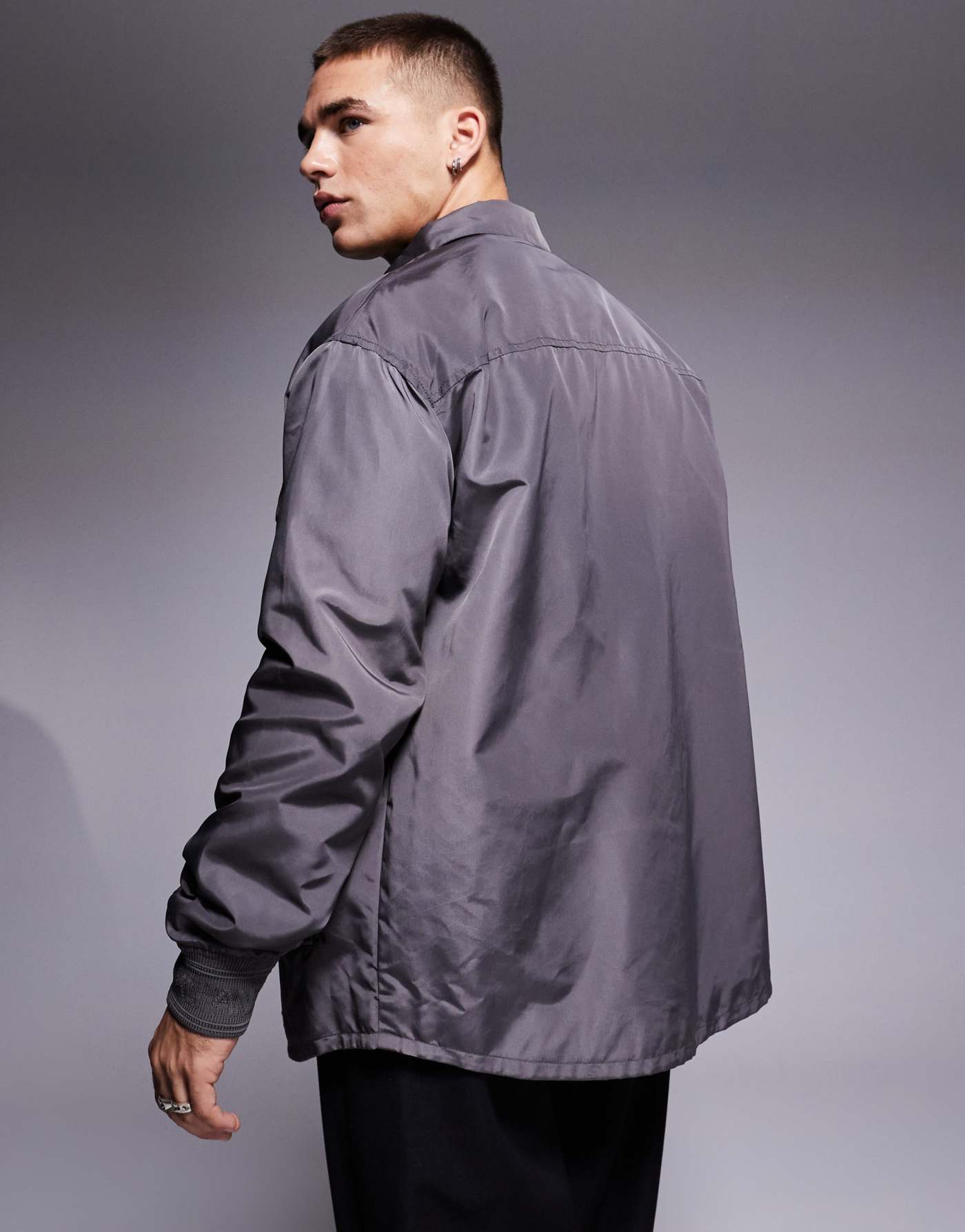 Armani Exchange overshirt jacket in grey