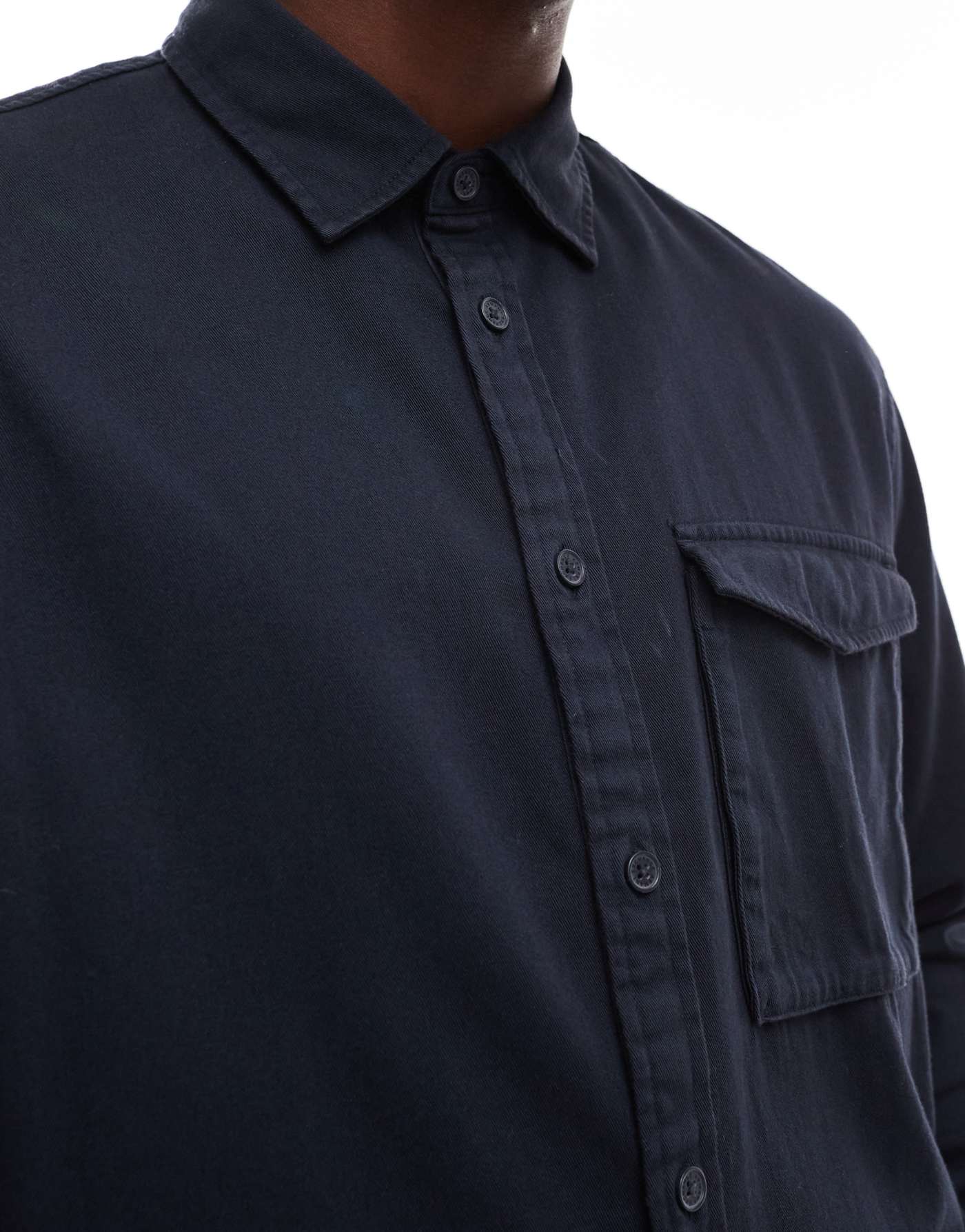 Armani Exchange twill overshirt in navy