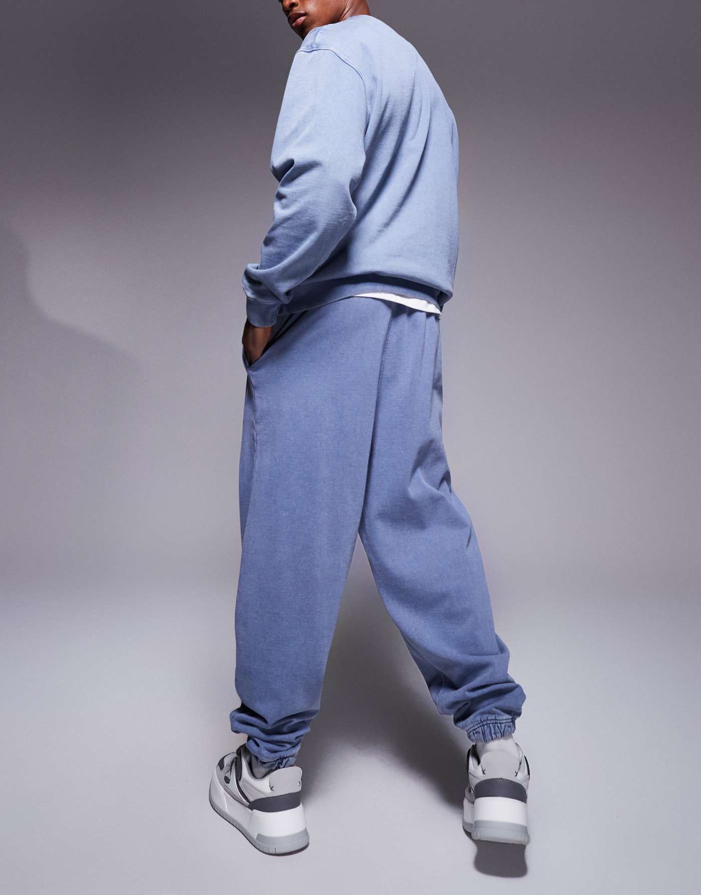 ASOS DESIGN oversized joggers in washed blue