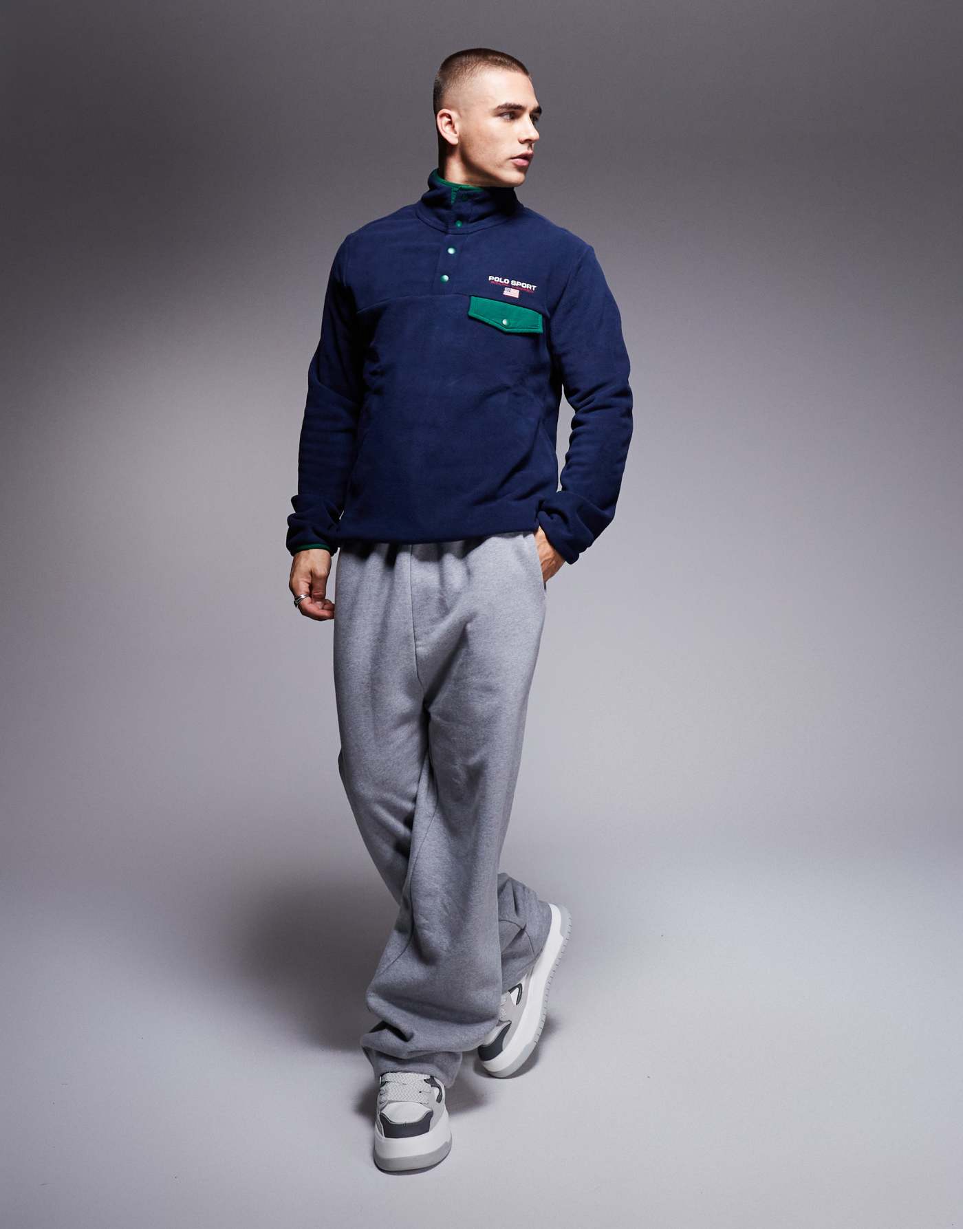 Polo Ralph Lauren Sport Capsule logo fleece in navy