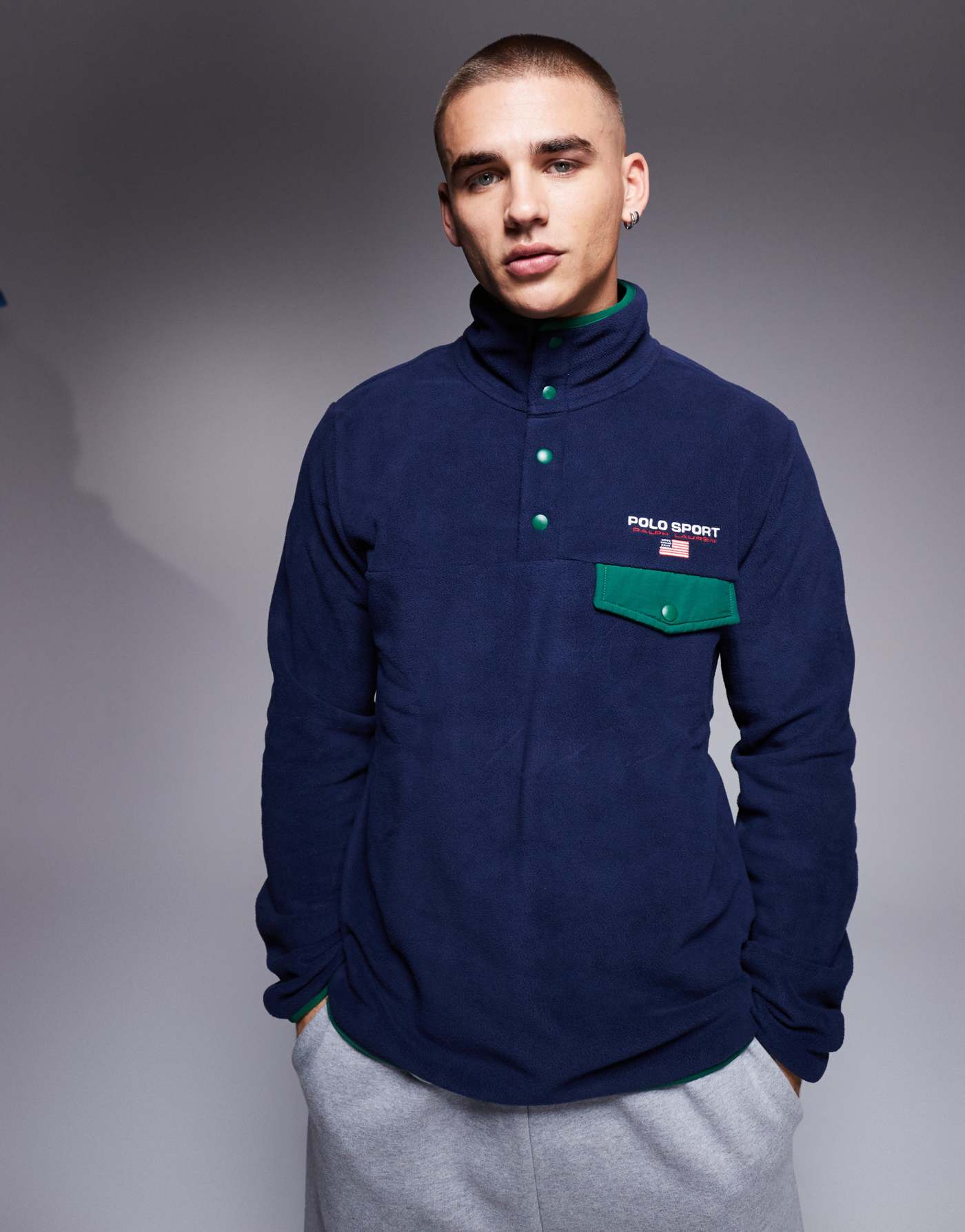 Polo Ralph Lauren Sport Capsule logo fleece in navy