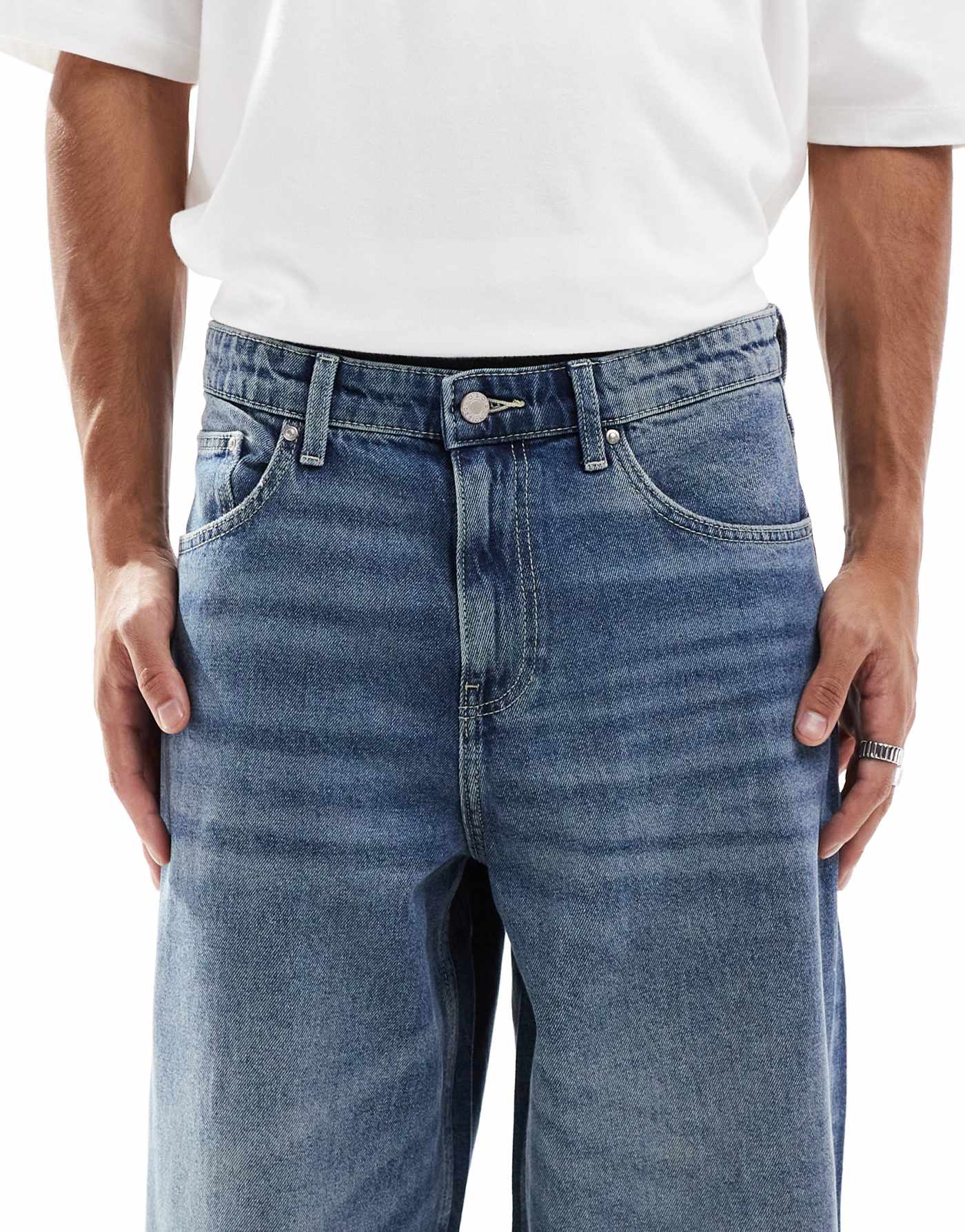 ASOS DESIGN super baggy jeans in mid wash blue