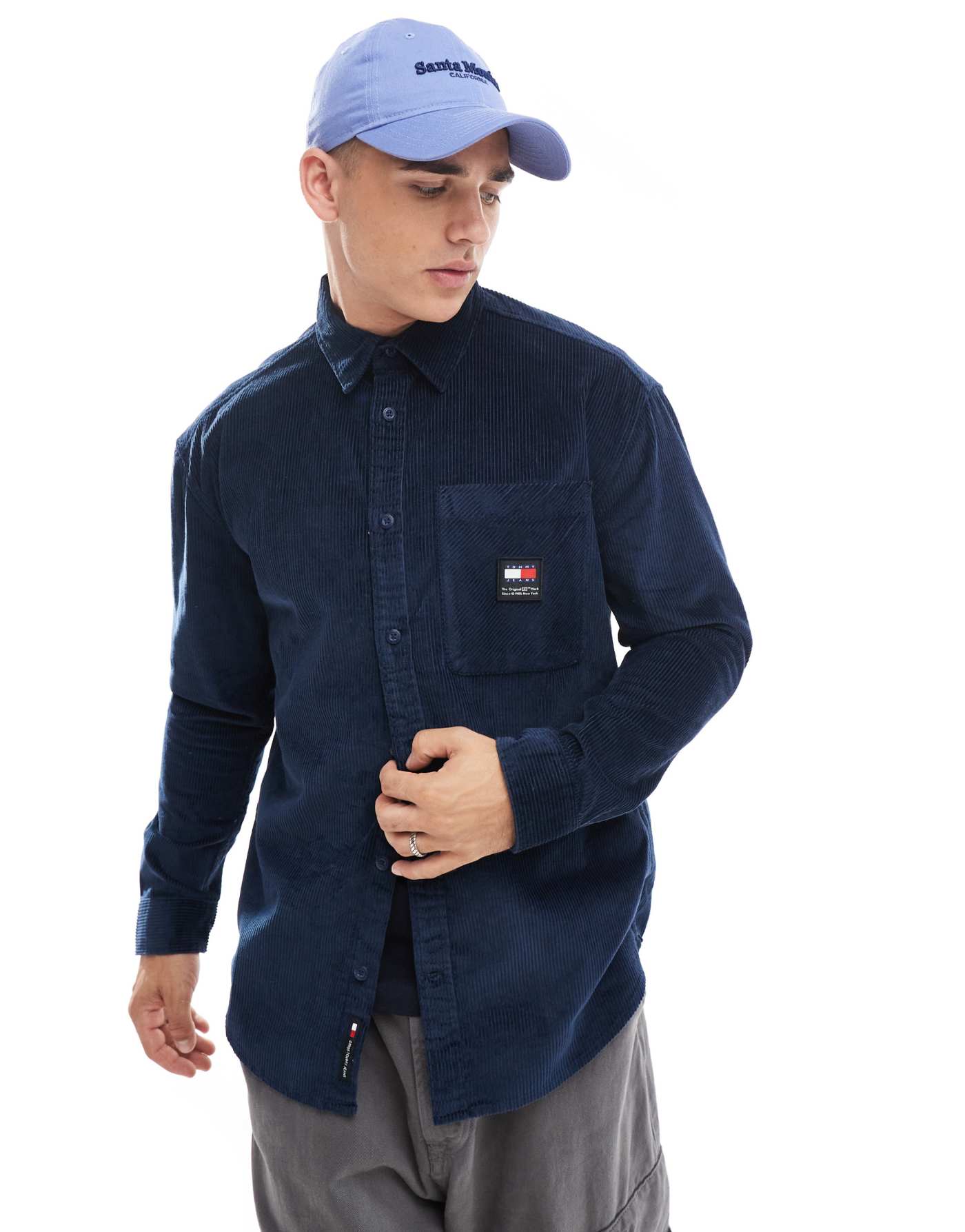 Tommy Jeans chunky cord shirt in navy