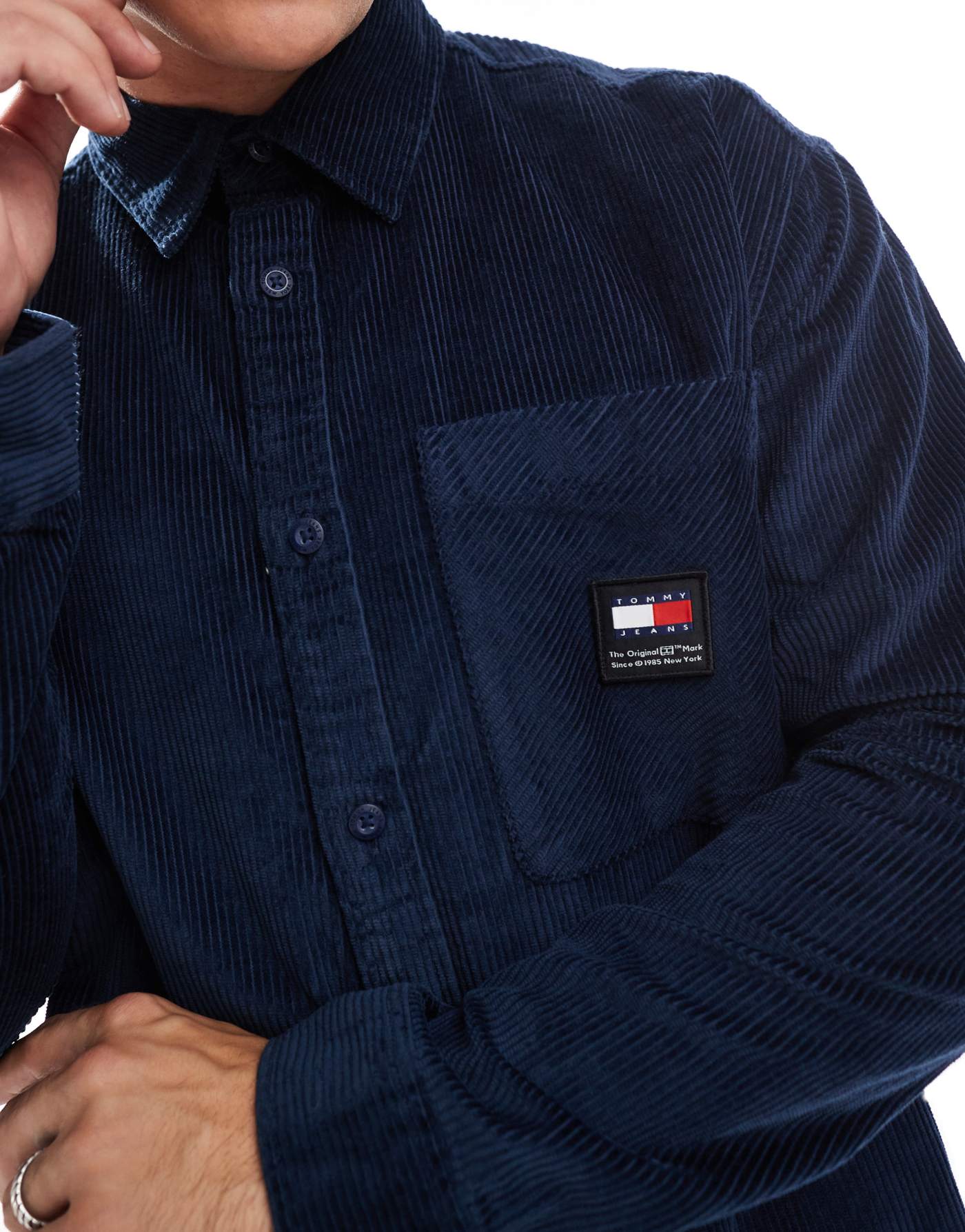 Tommy Jeans chunky cord shirt in navy