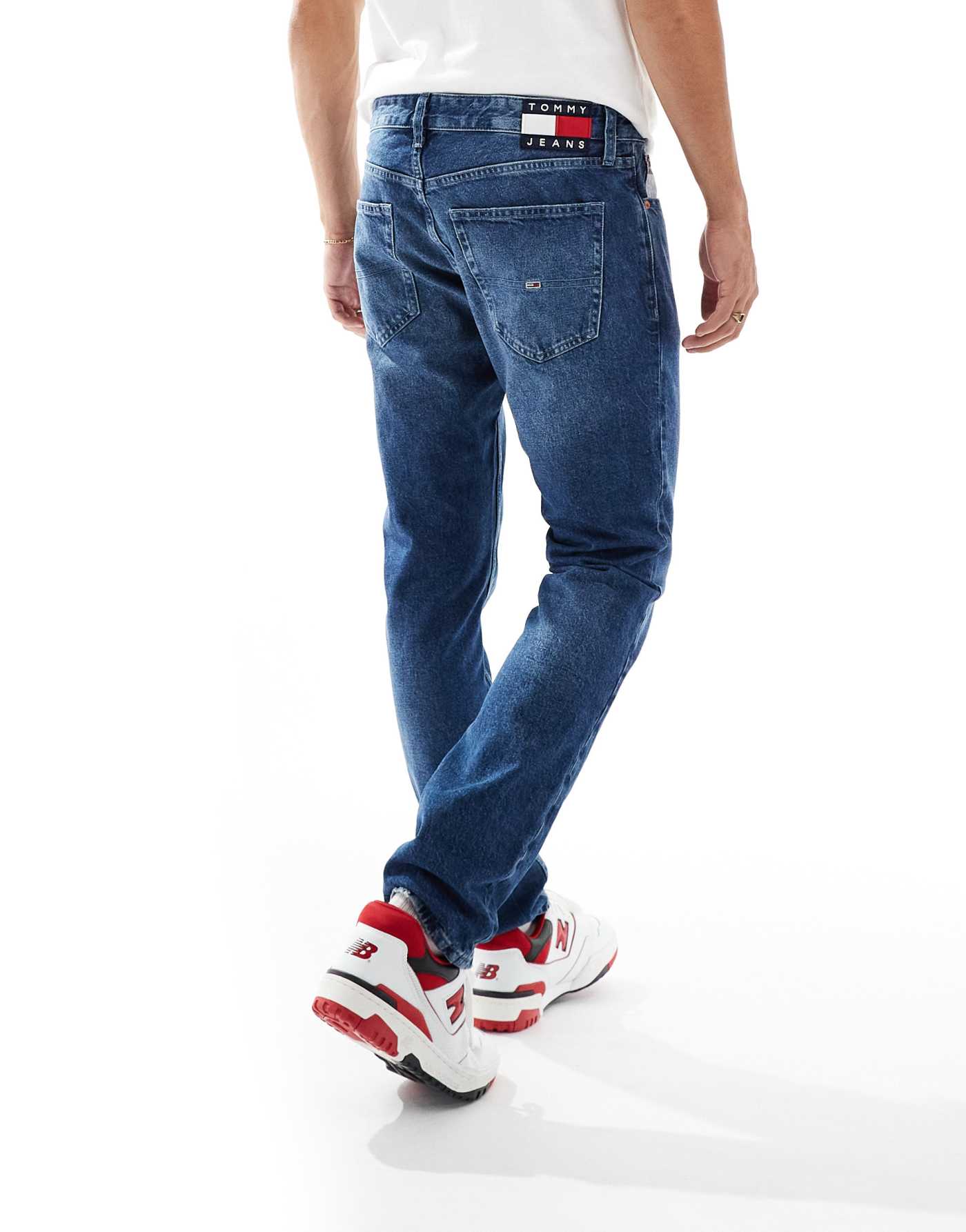 Tommy Jeans Scanton slim jeans in mid wash with flag details