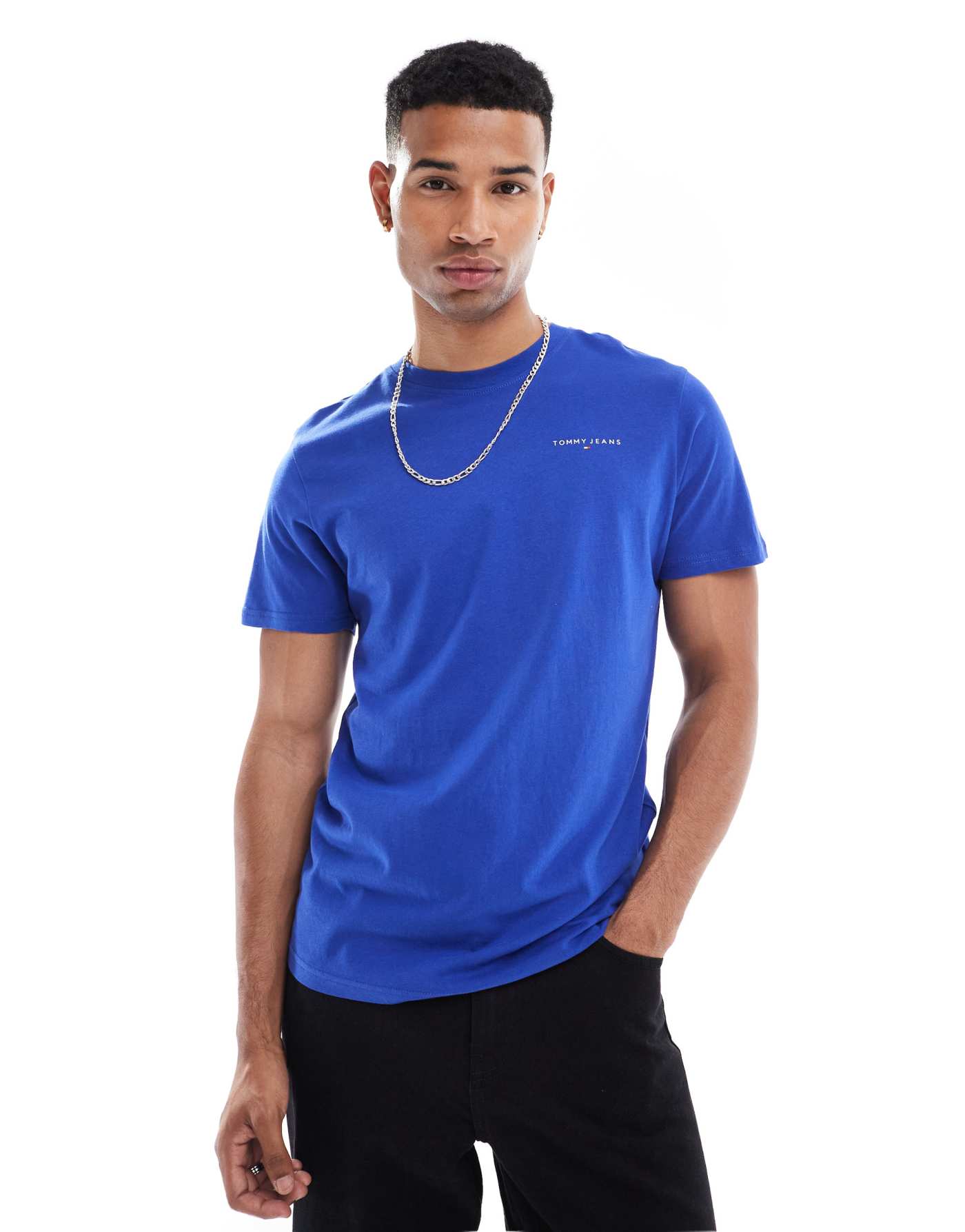 Tommy Jeans small chest logo t-shirt in blue