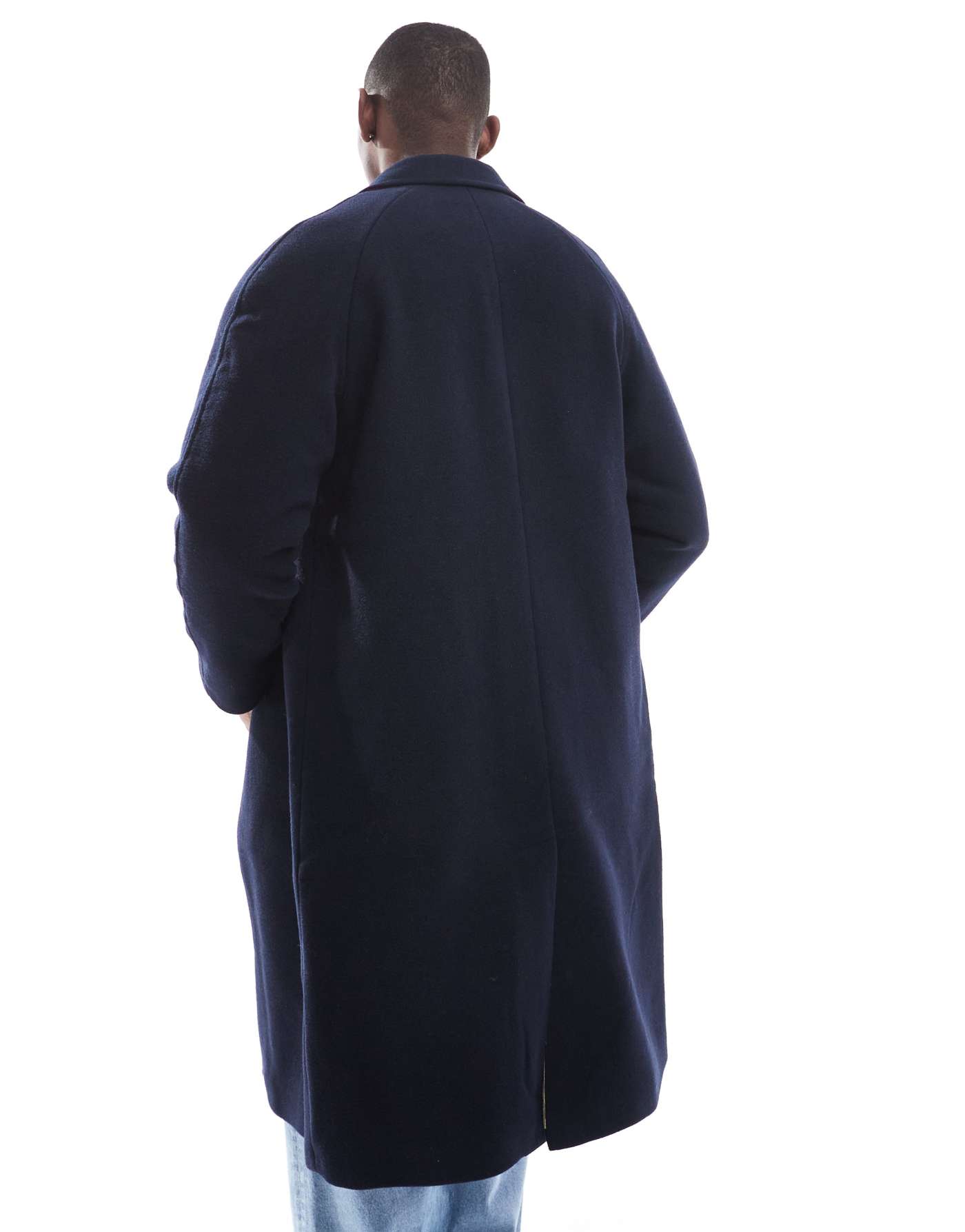 Tommy Jeans long wool coat in navy