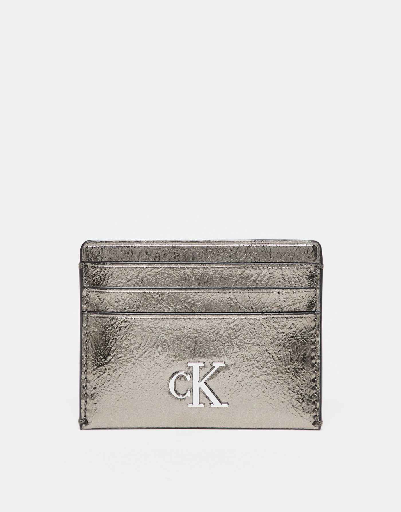 Calvin Klein Jeans minimal monogram cardcase in gunmetal