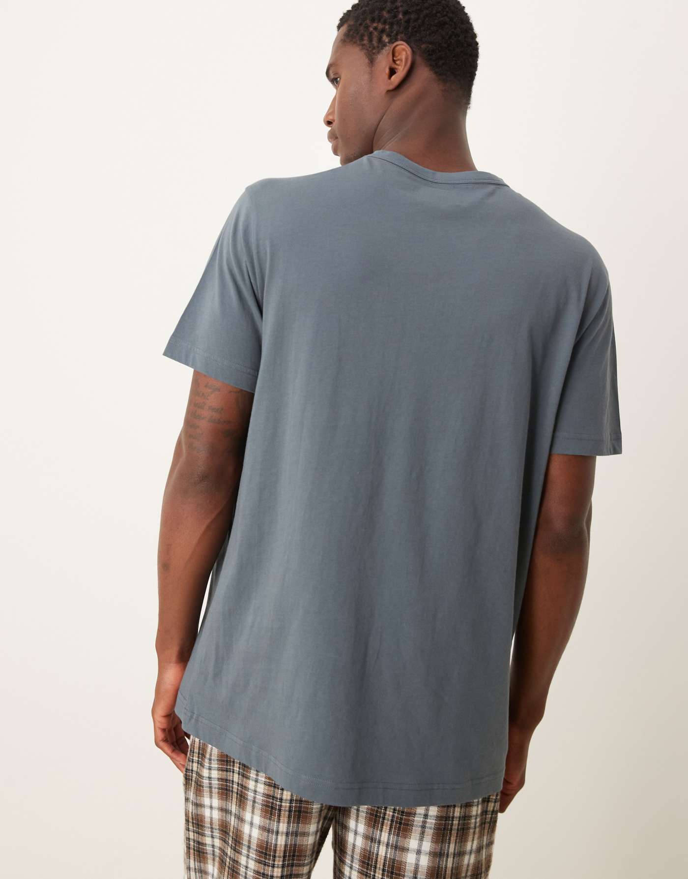 Calvin Klein Cotton lounge tee in blue with embroidered logo