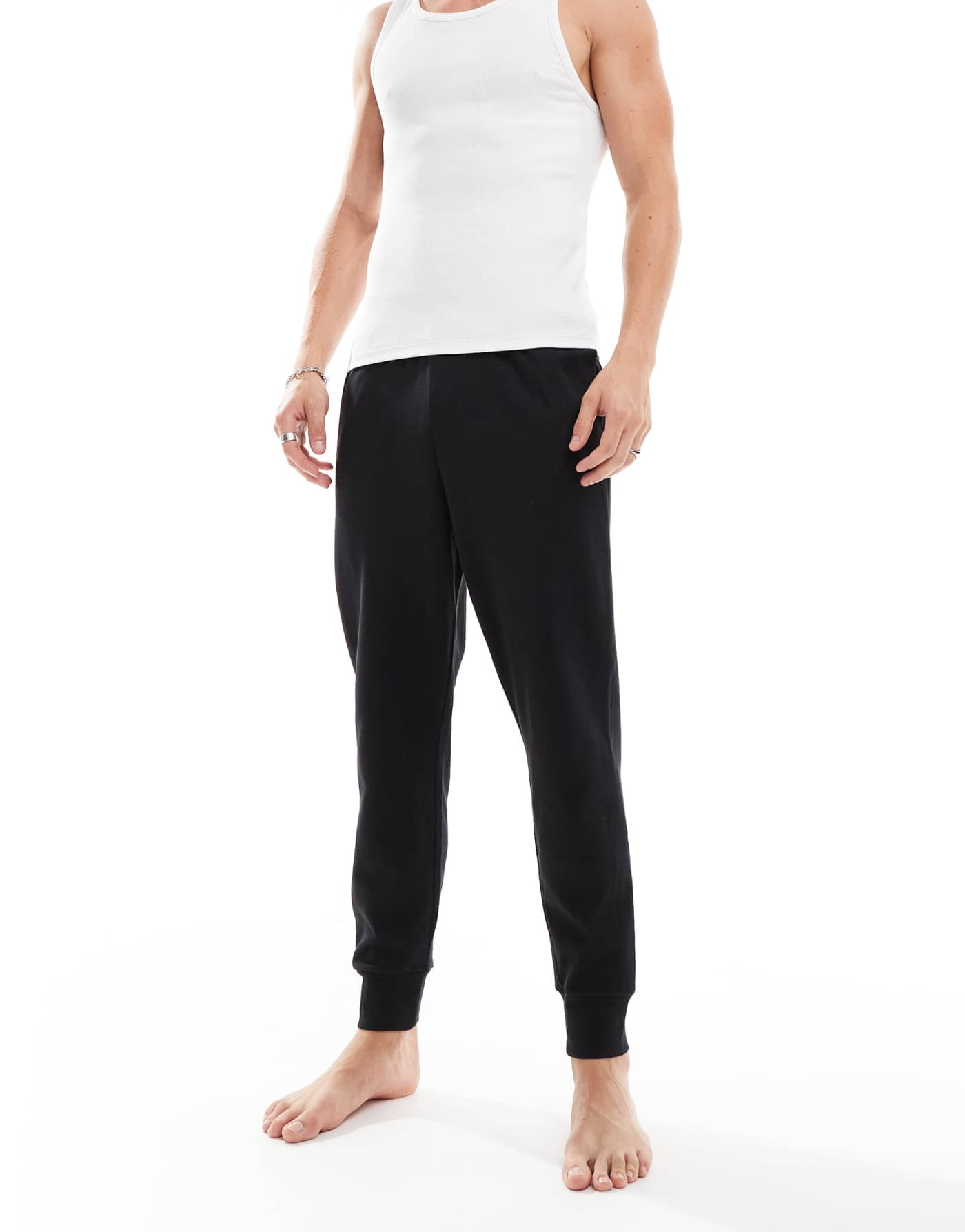 Calvin Klein Modern Cotton lounge jogger with logo waistband in black