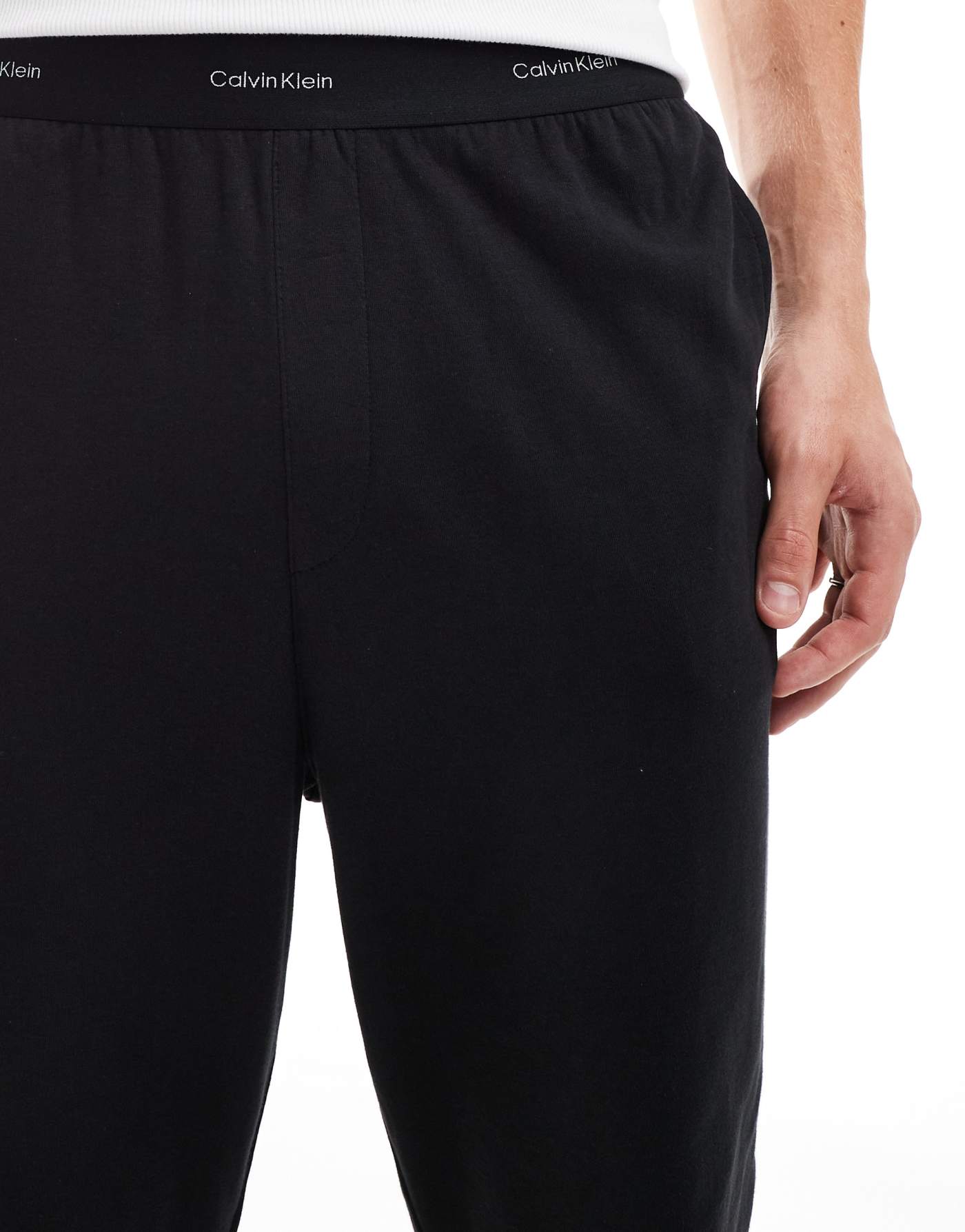 Calvin Klein Modern Cotton lounge jogger with logo waistband in black