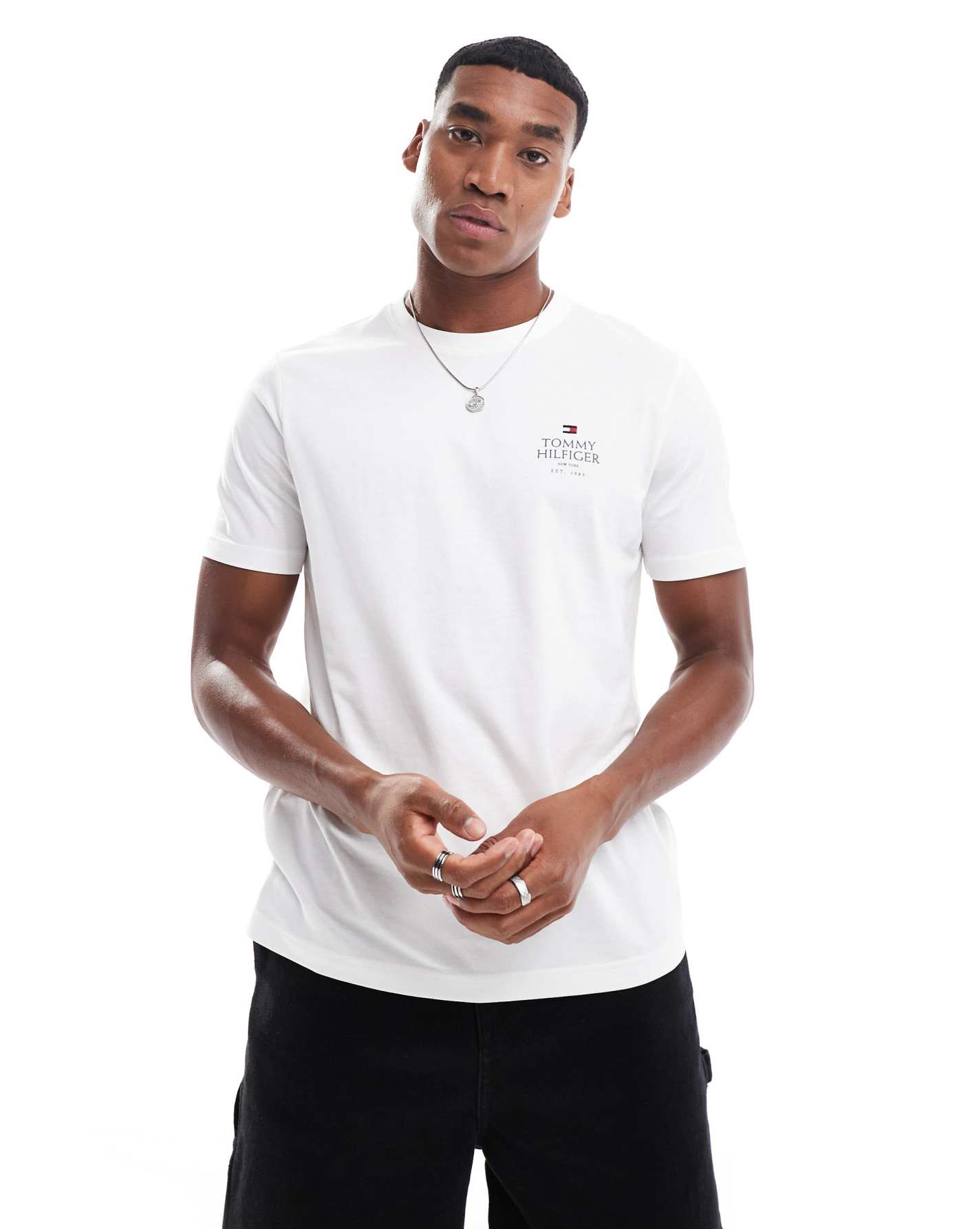 Tommy Hilfiger stack logo t-shirt in white