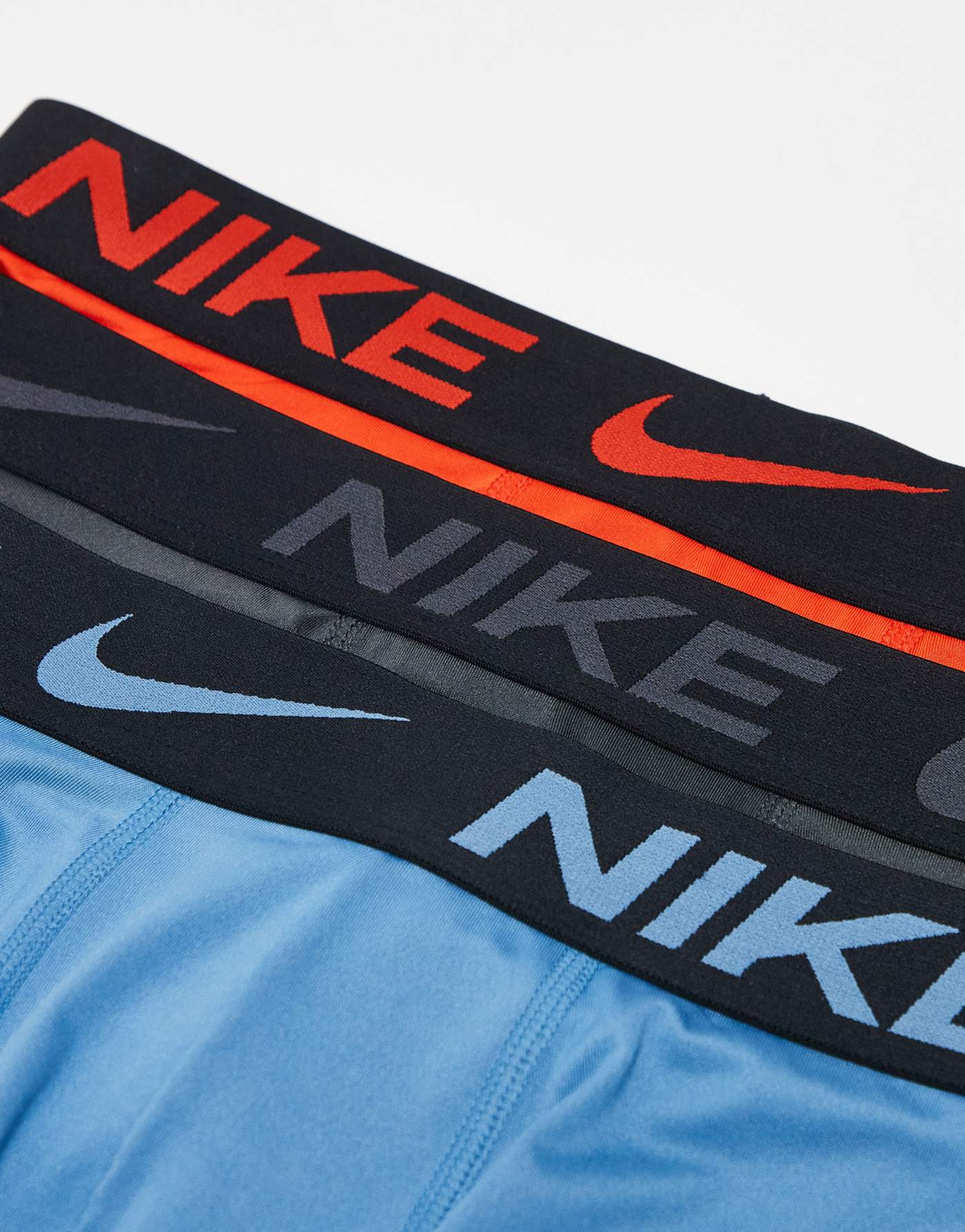 Nike Essential Microfibre 3 pack boxer brief in orange/blue/grey