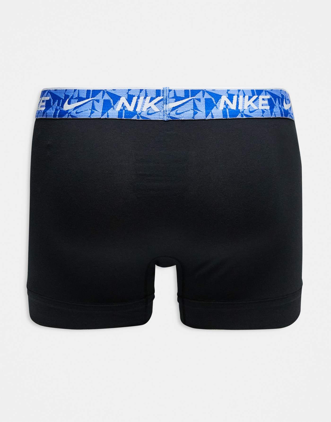 Nike Everyday Cotton Stretch 3 pack trunk with coloured waistband in black/blue/green