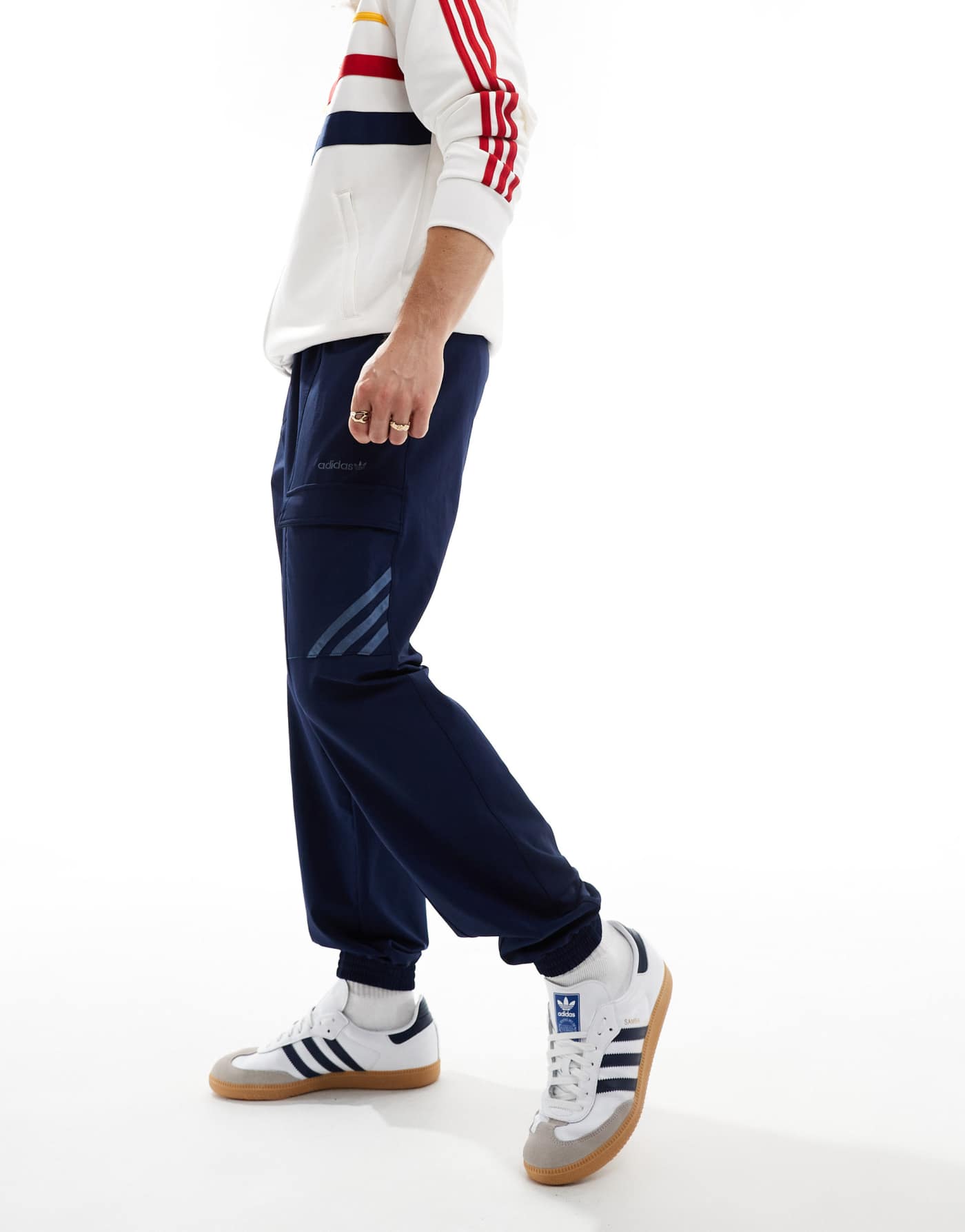 adidas Originals Cuffed Cargo trousers in blue