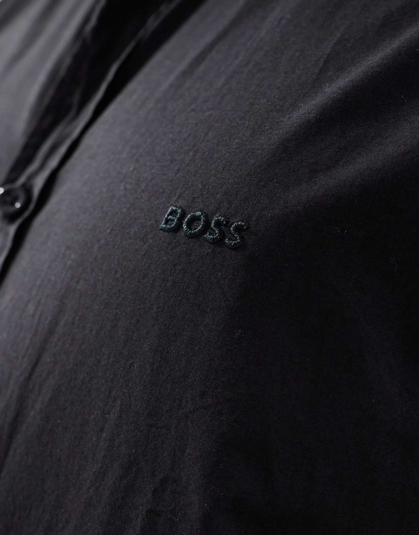 BOSS Orange relegant poplin long sleeve shirt in black