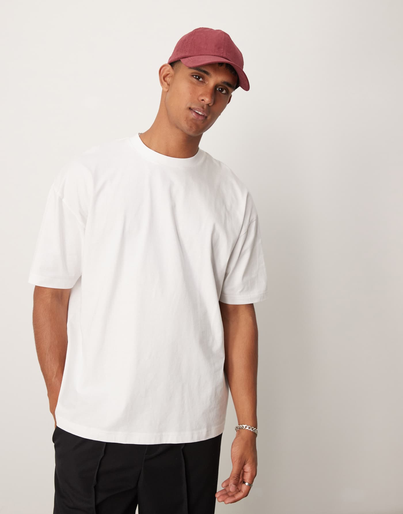 ASOS DESIGN oversized t-shirt with celestial back print in white