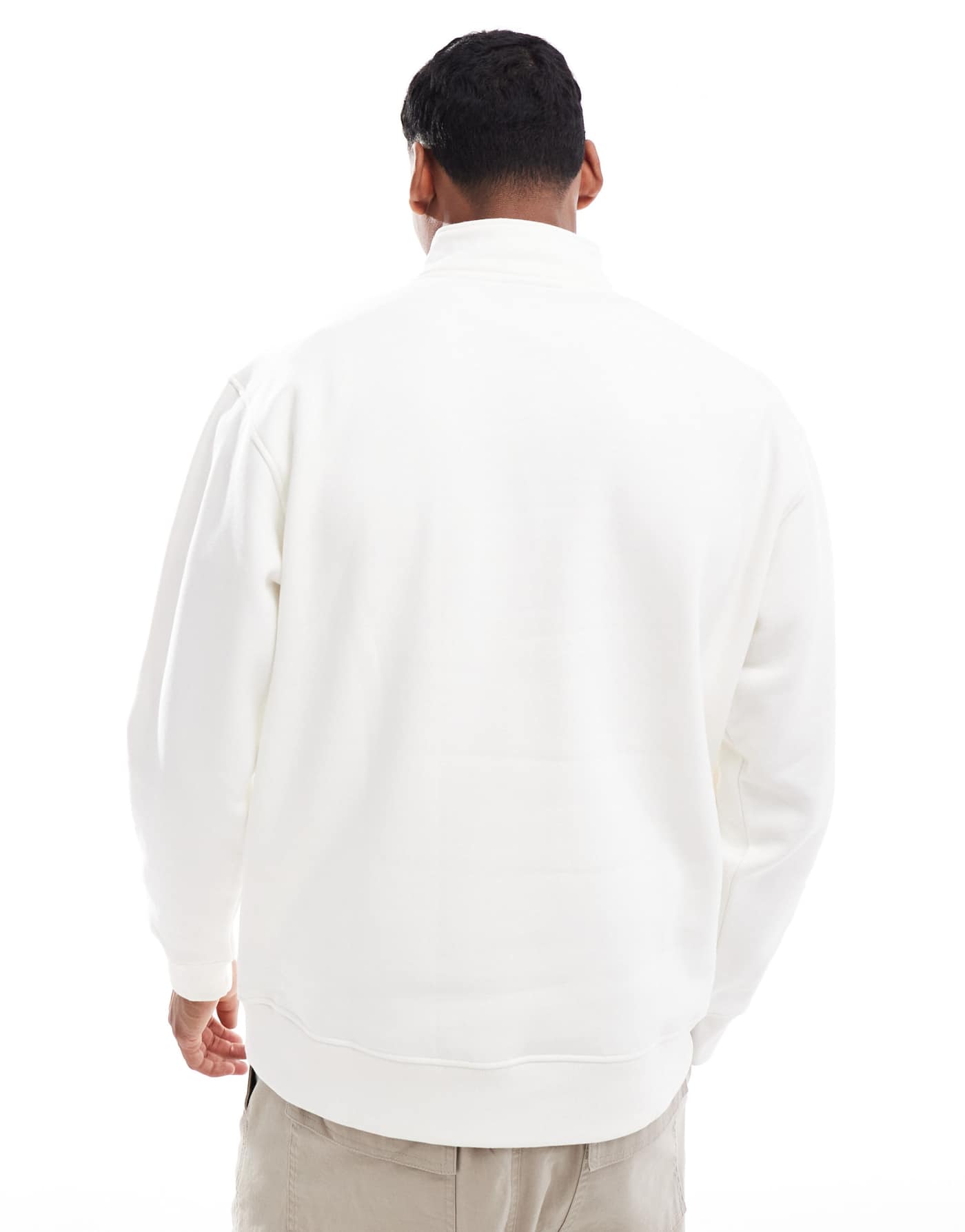 ellesse Baleor quarter zip sweat in off white