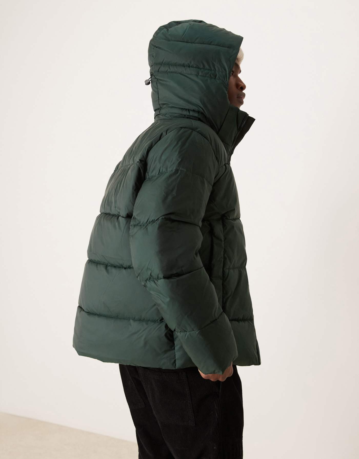 Calvin Klein hooded quilt puffer jacket in mid green