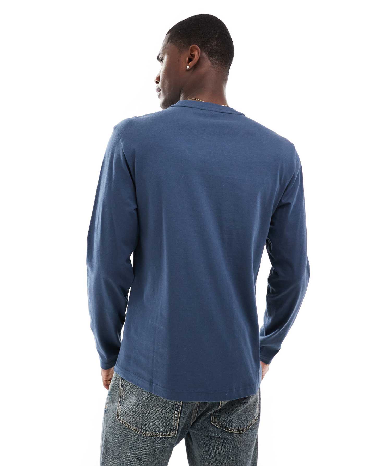 Calvin Klein horizontal logo long sleeve t-shirt in navy