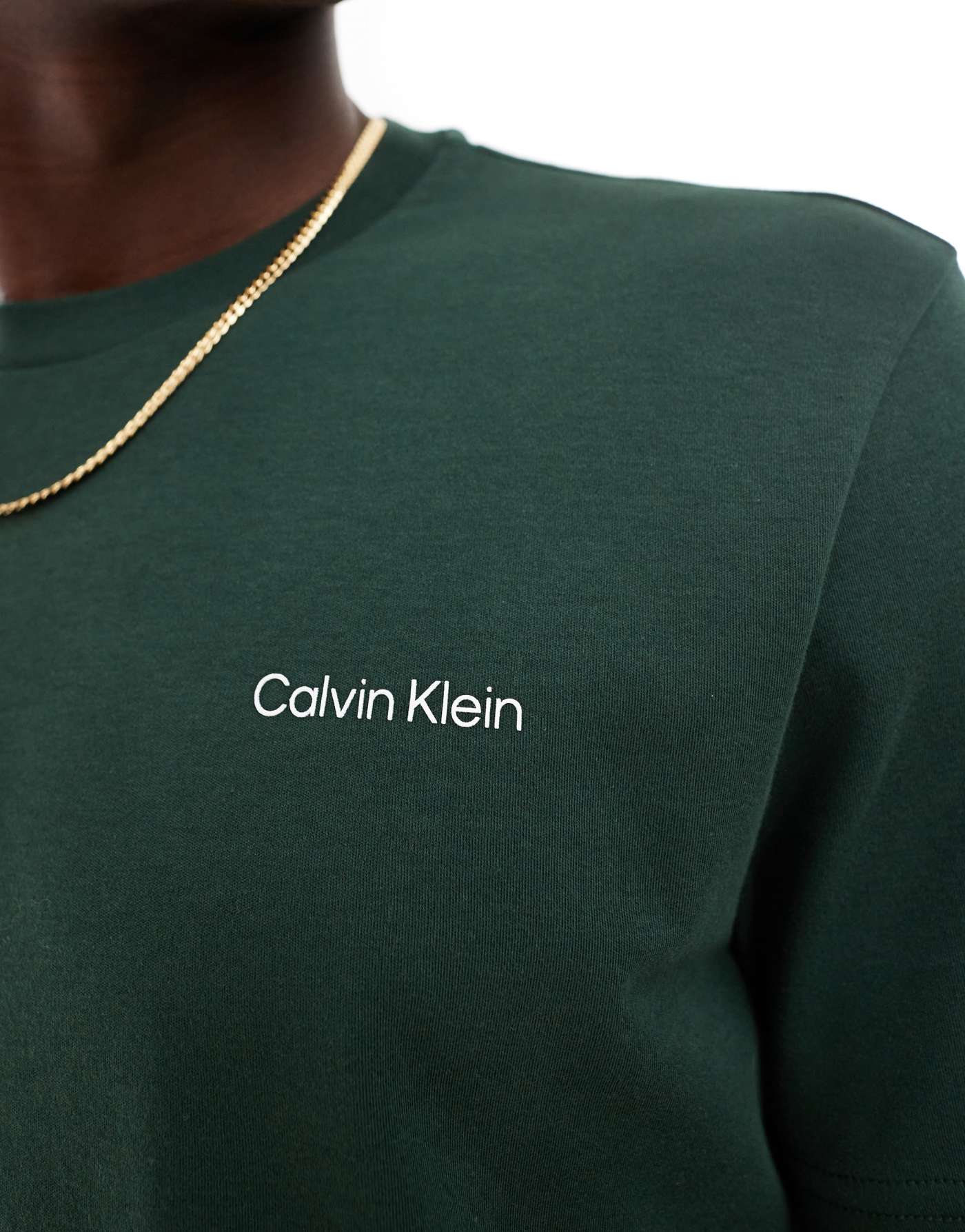 Calvin Klein micro logo interlock t-shirt in mid green