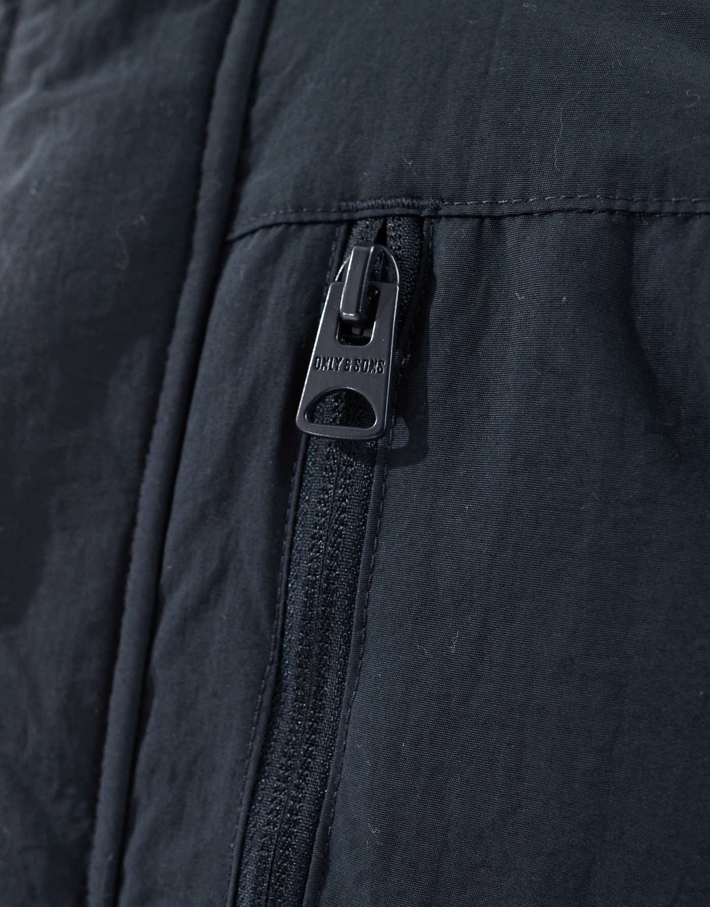 ONLY & SONS water repellent hooded parker in navy