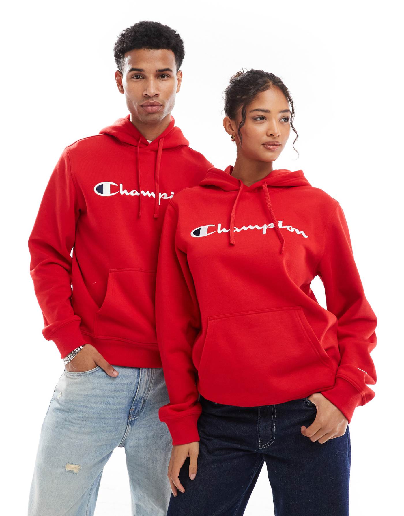 Champion Legacy unisex center logo hoodie in red