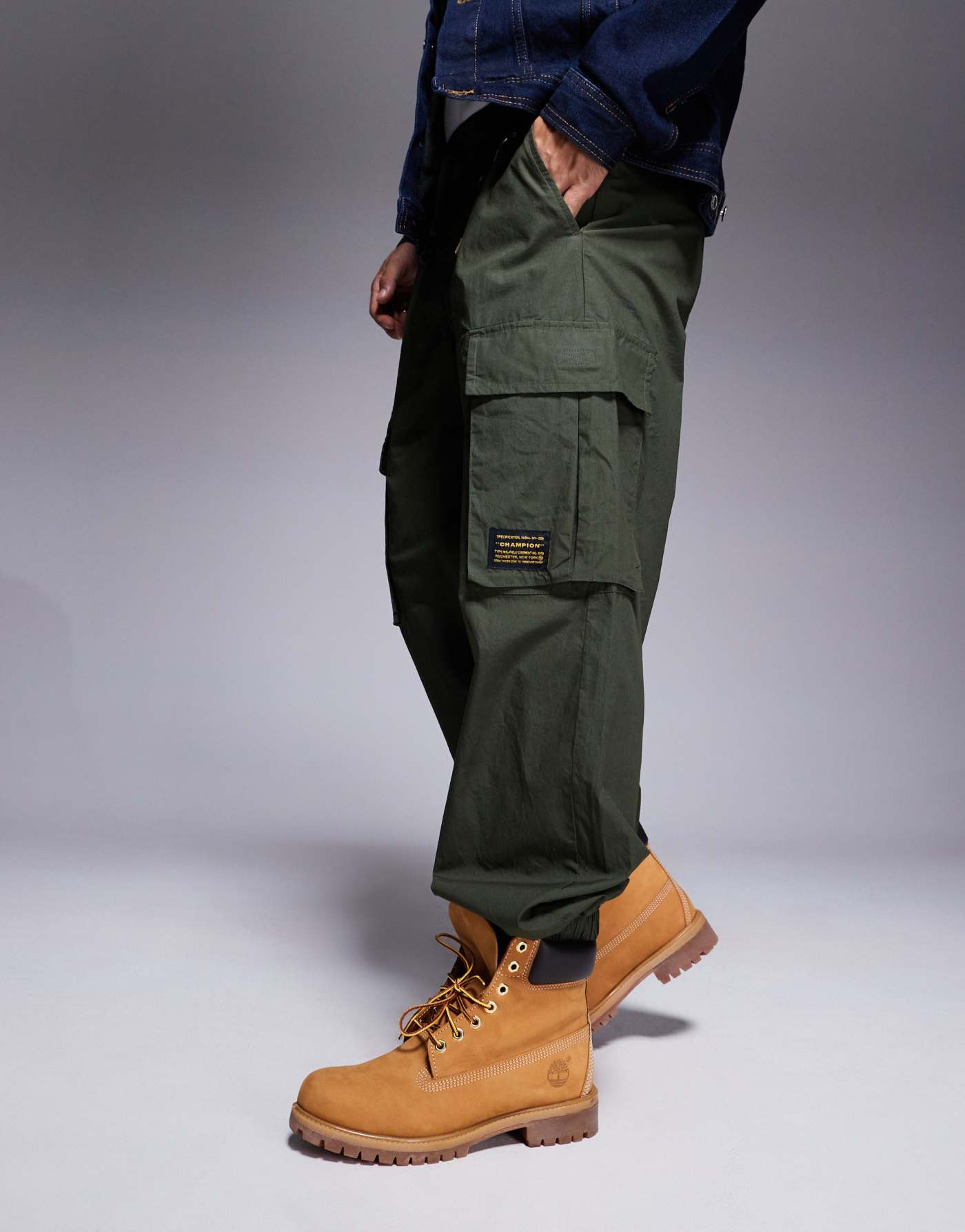 Champion Rochester Utility cuffed cargo joggers in dark green