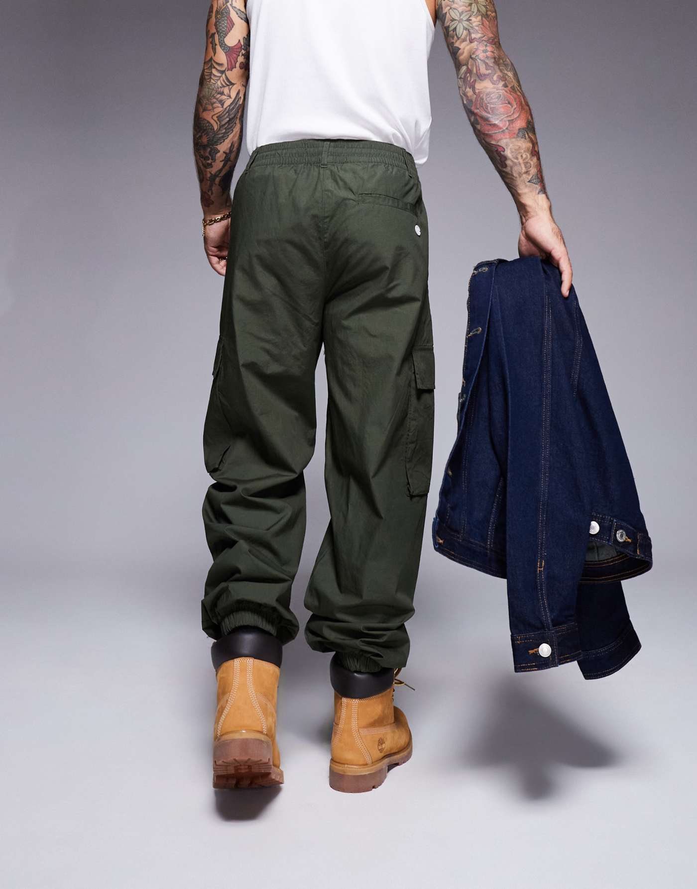 Champion Rochester Utility cuffed cargo joggers in dark green