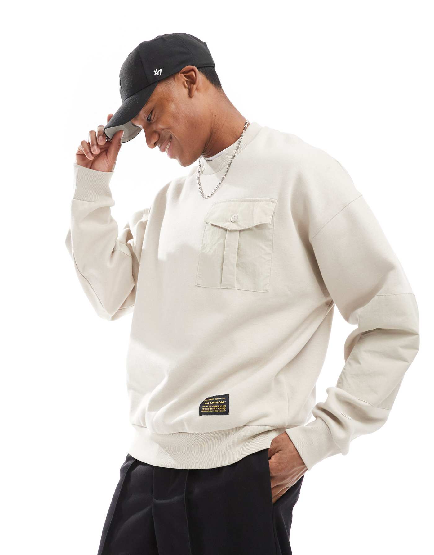 Champion Rochester Utility crew neck sweatshirt in stone