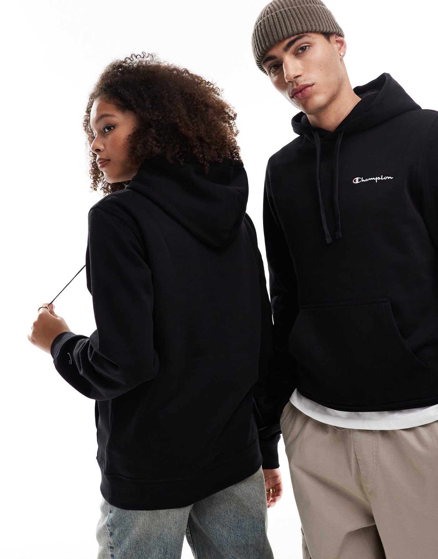 Champion Legacy unisex left chest logo hoodie in black