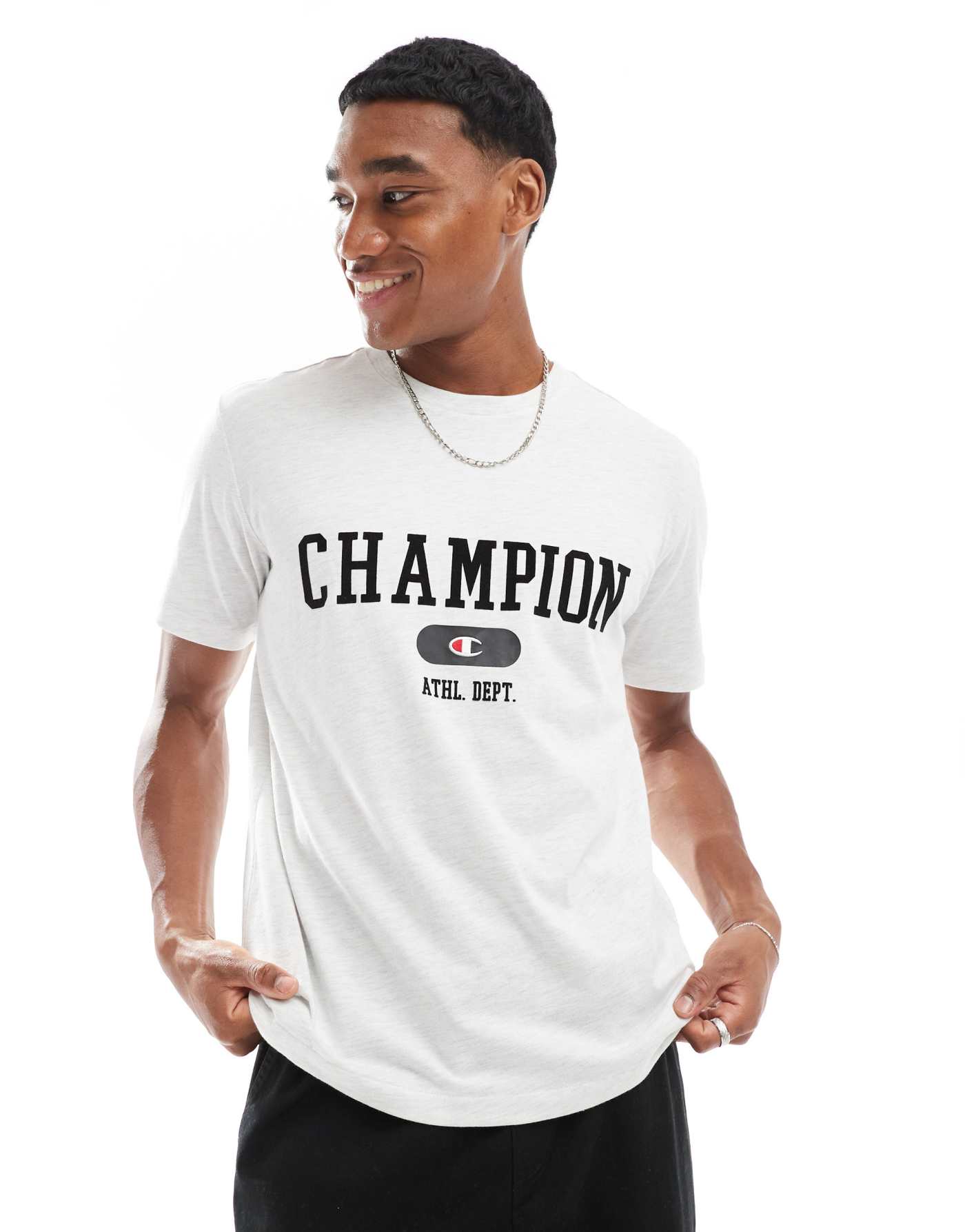 Champion Rochester collegiate t-shirt in grey marl