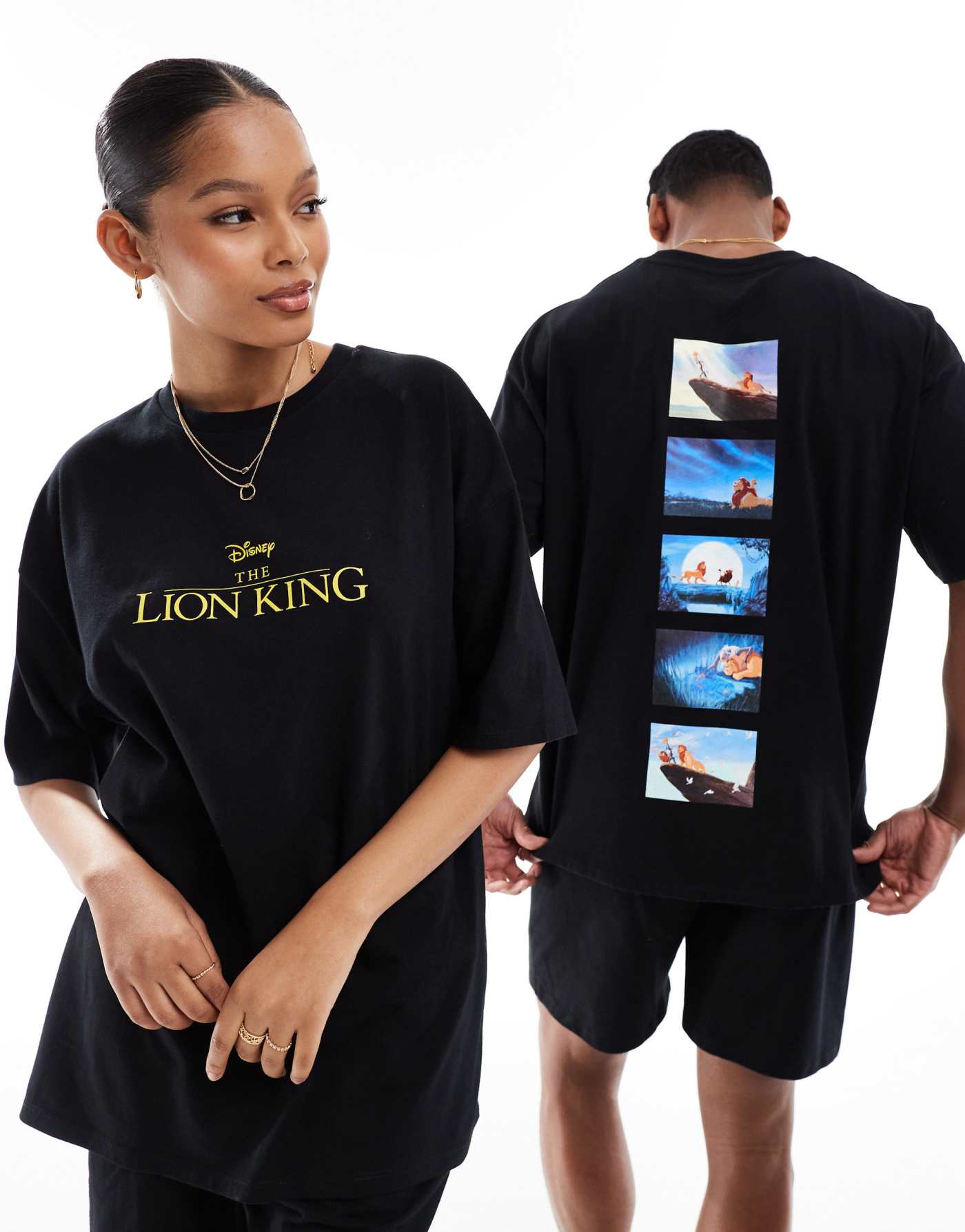 ASOS DESIGN Disney pyjama set with Lion King print in black