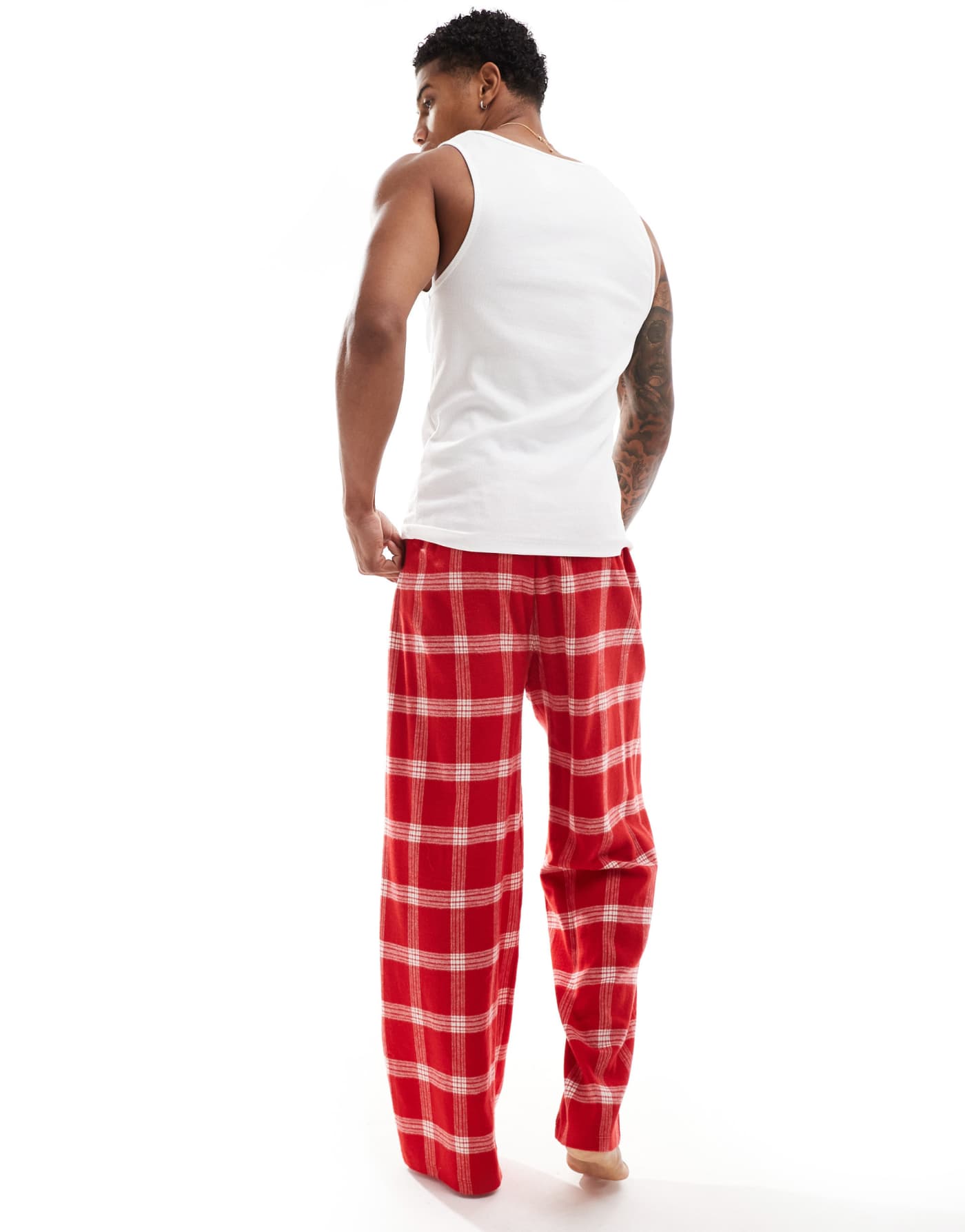 ASOS DESIGN lounge pants in red check